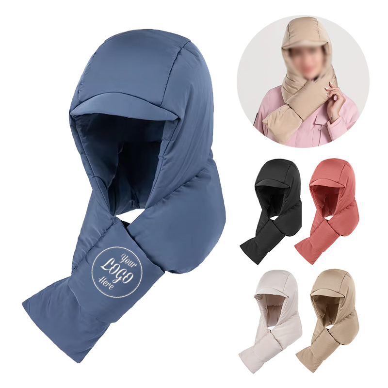 Hooded Scarf Windproof Warm Pullover Hat 7