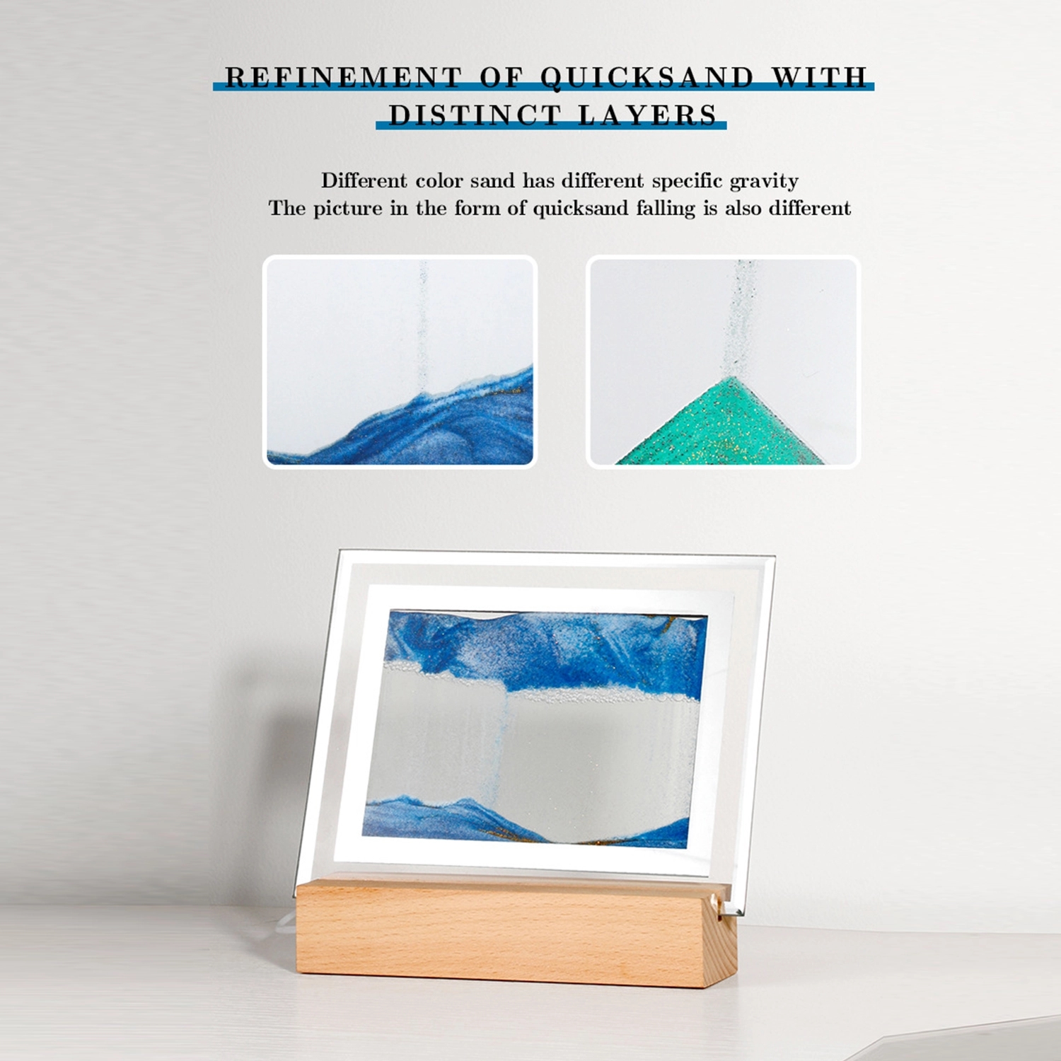 3D Landscape Frame Sandglass Table decoration with LED Light 5