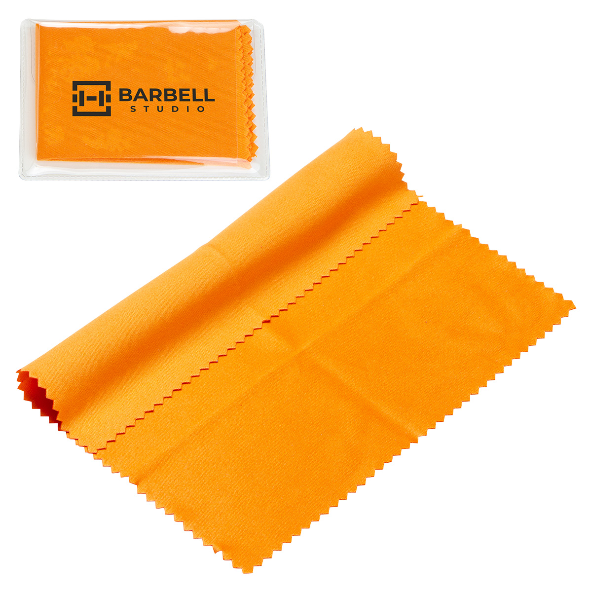 6" x 6" 220GSM Microfiber Cleaning Cloth in Clear PVC Case 16