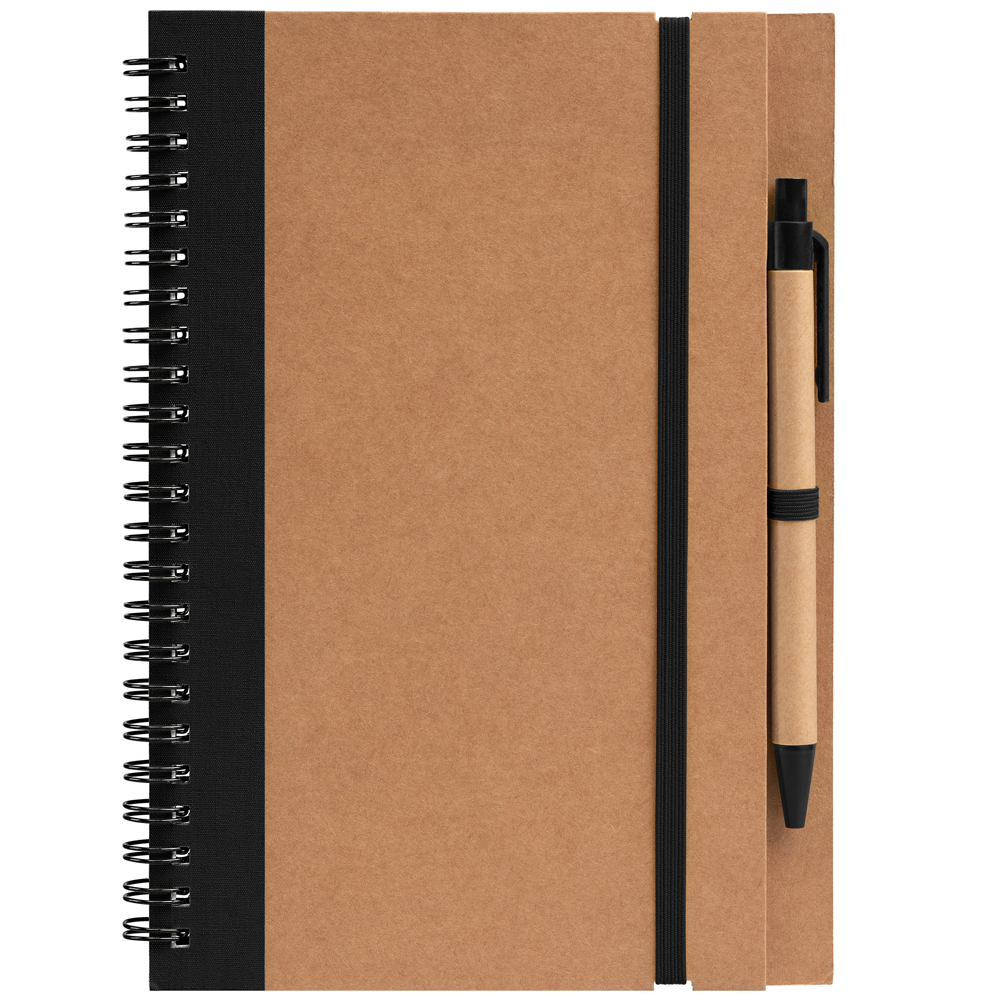 Kraft Hard Cover Spiral Notebook with Pen 23