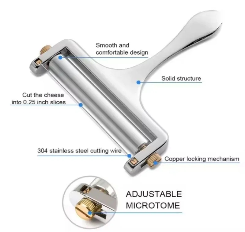 Stainless Steel Adjustable Hand Held Cheese Slicer 2