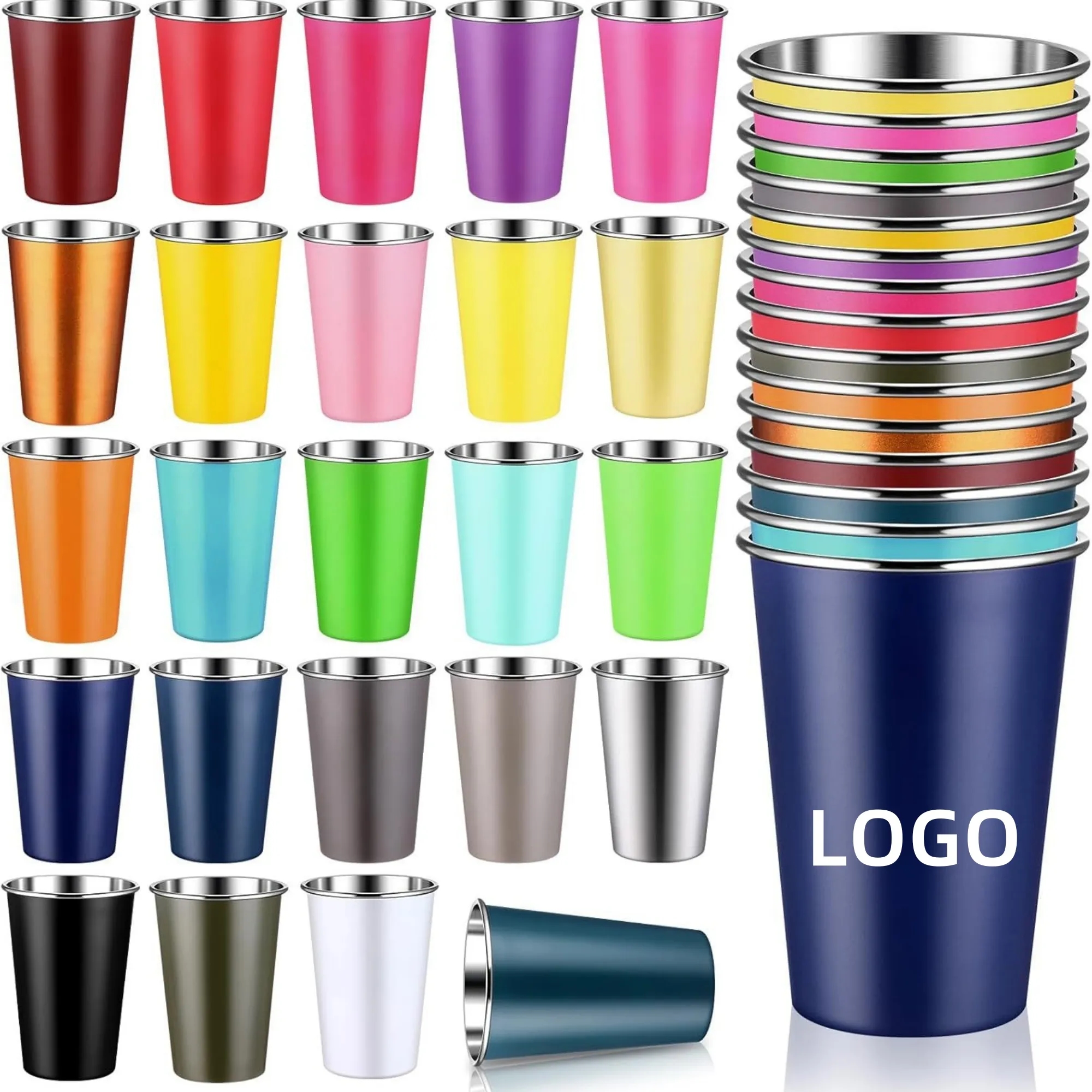 MOQ 16oz Unbreakable Stainless Steel Pint Cups 5