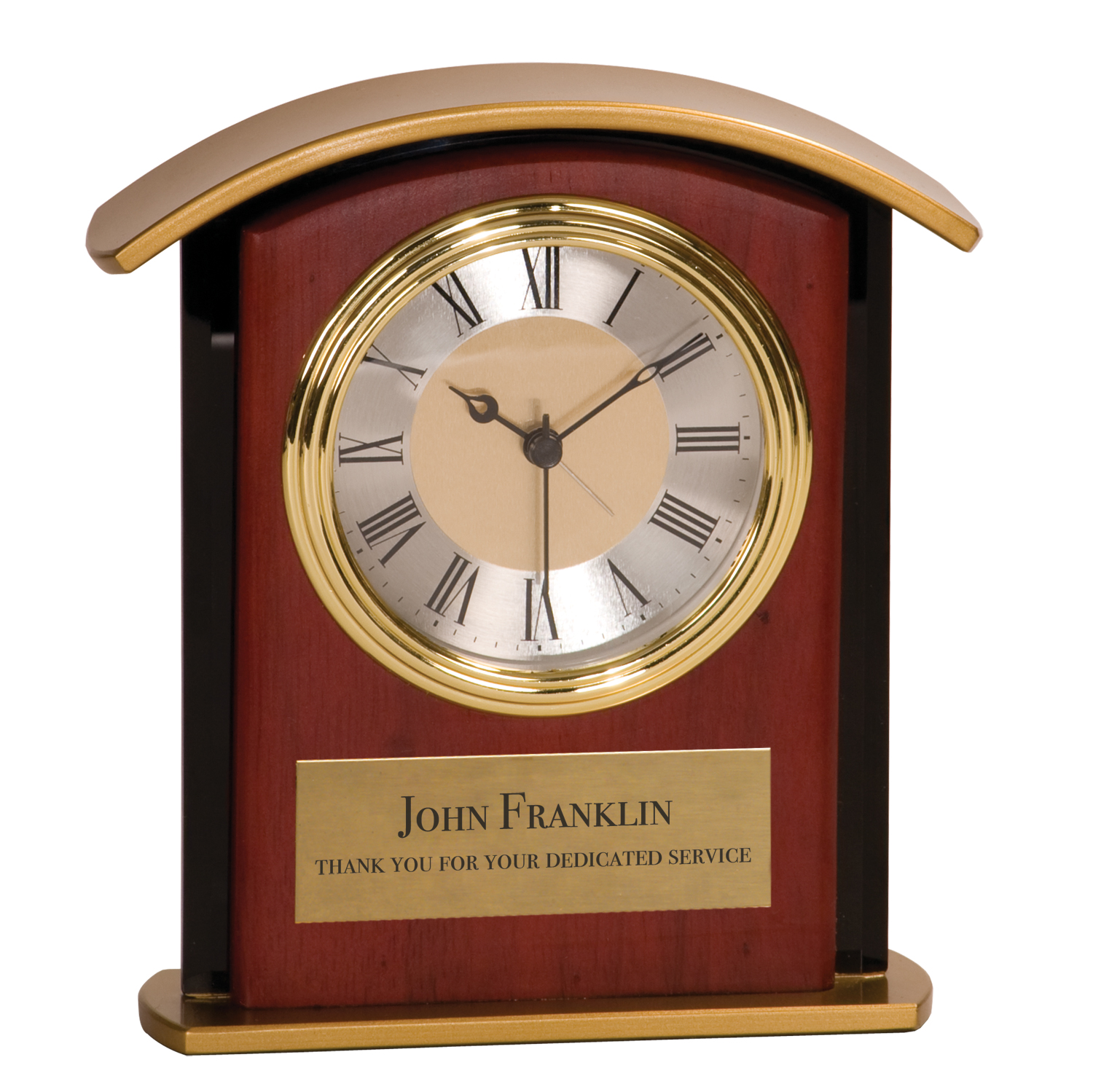 6-1/2" Mahogany Gold-Top Clock 2