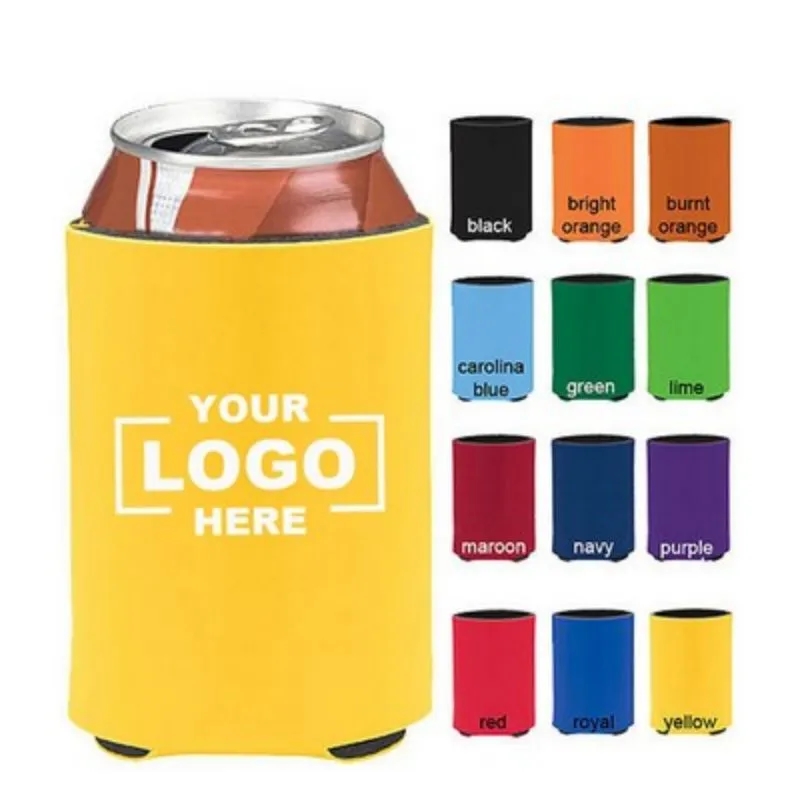 Insulated Bottomed Zipper Can Covers, custom koozie with logo imprint 3