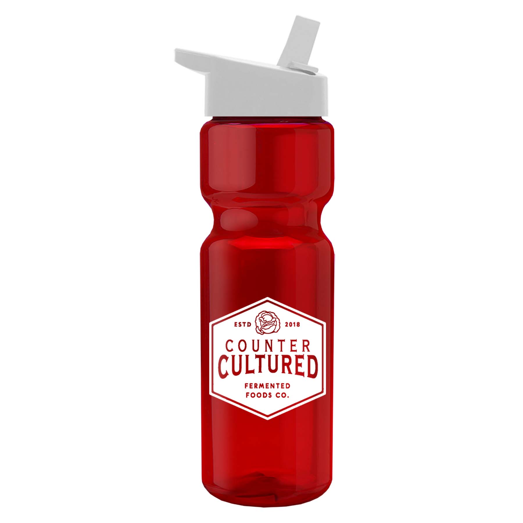 Champion - 28 oz. Transparent Bottle with Flip Straw Lid 28