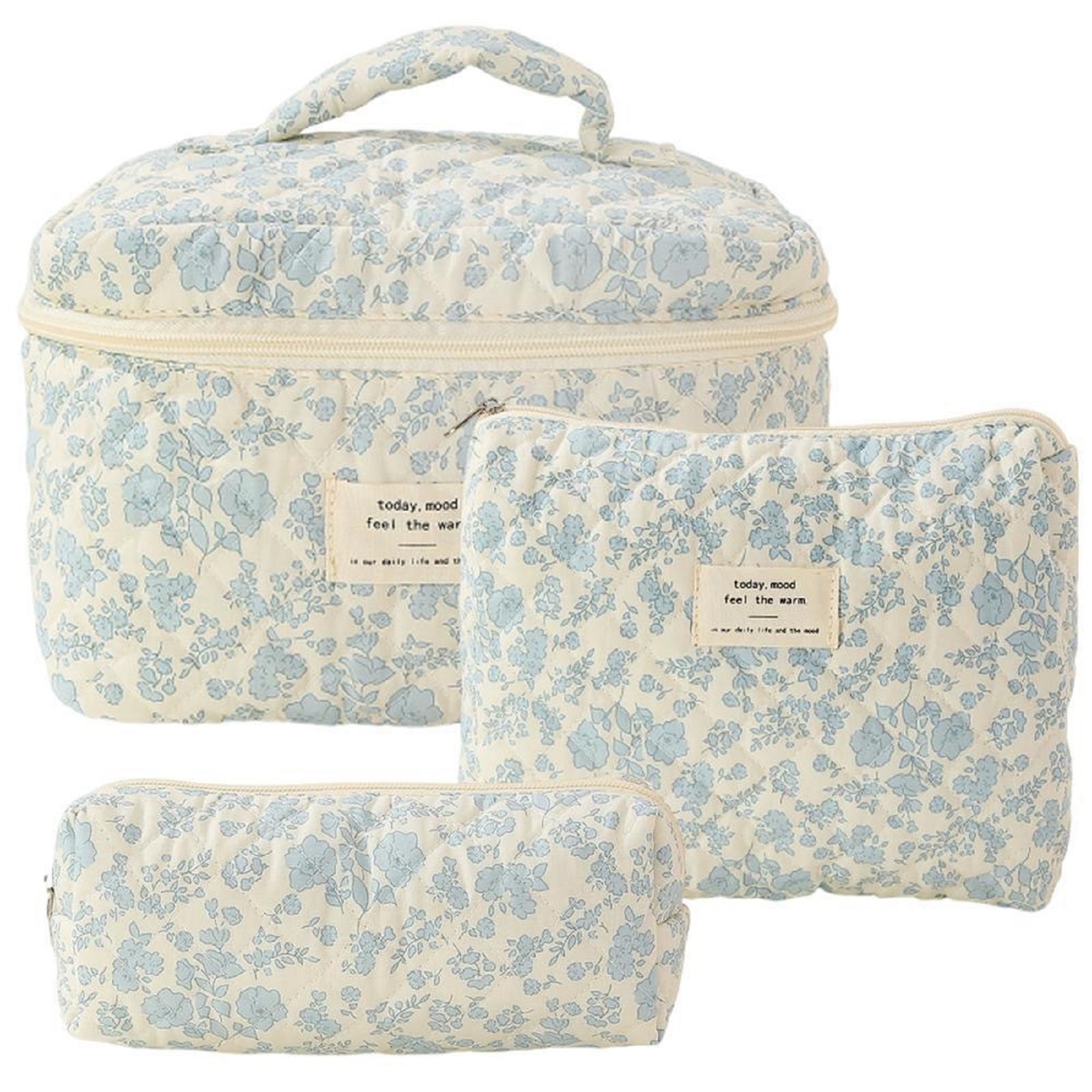 3 Pack Cotton Makeup Bag Set 16
