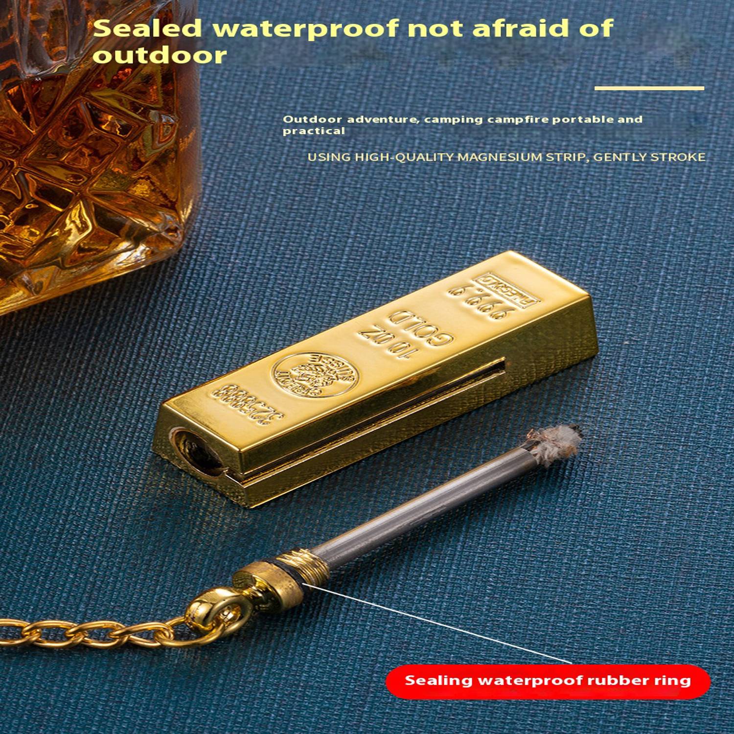 Creative Gold Brick Ten Thousand Match Kerosene Lighter 5