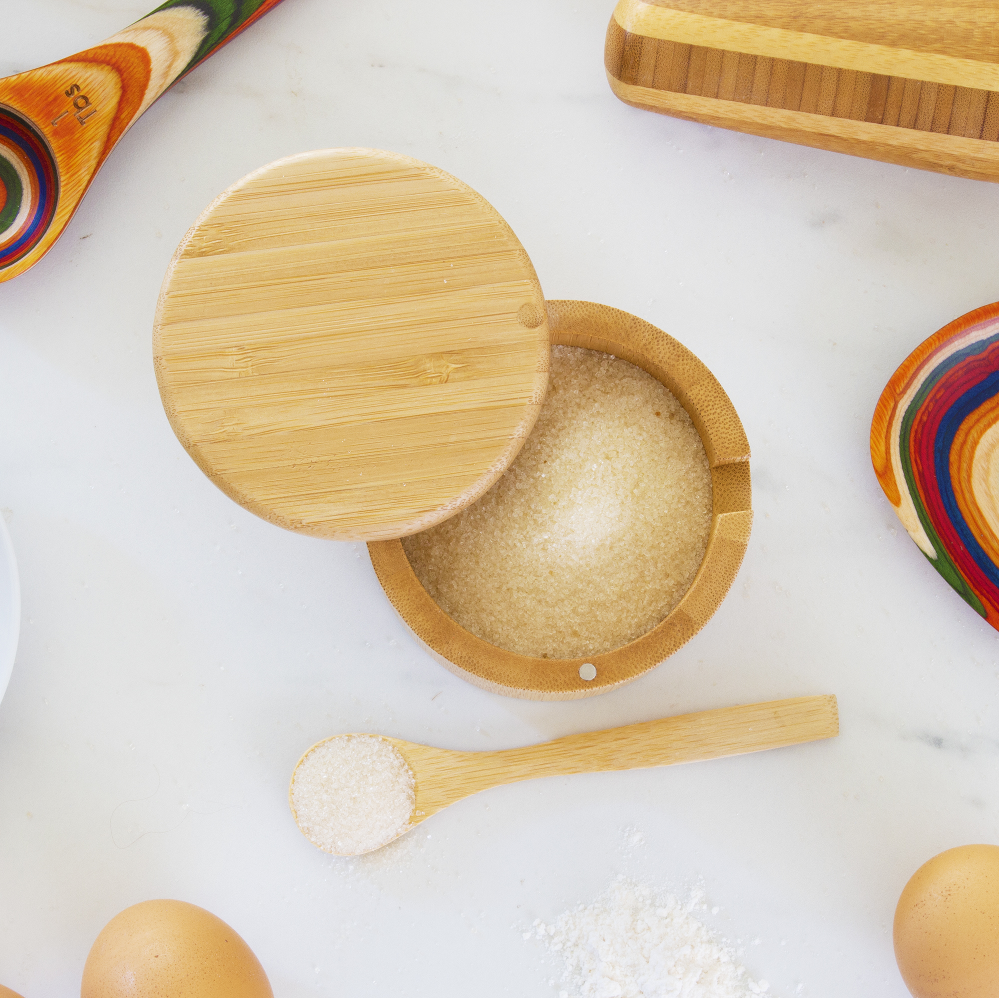 Little Dipper Bamboo Salt Box with Spoon 3