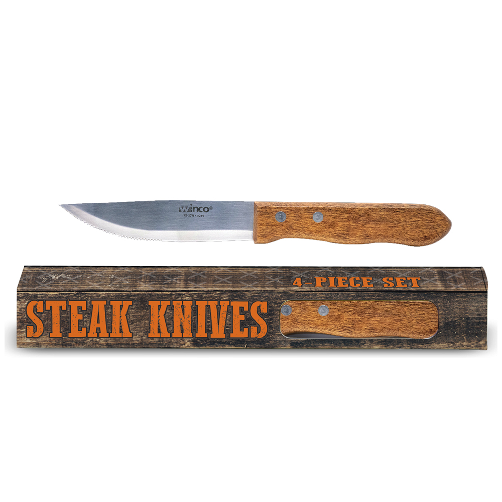 Wood Jumbo Steak Knife Set 3