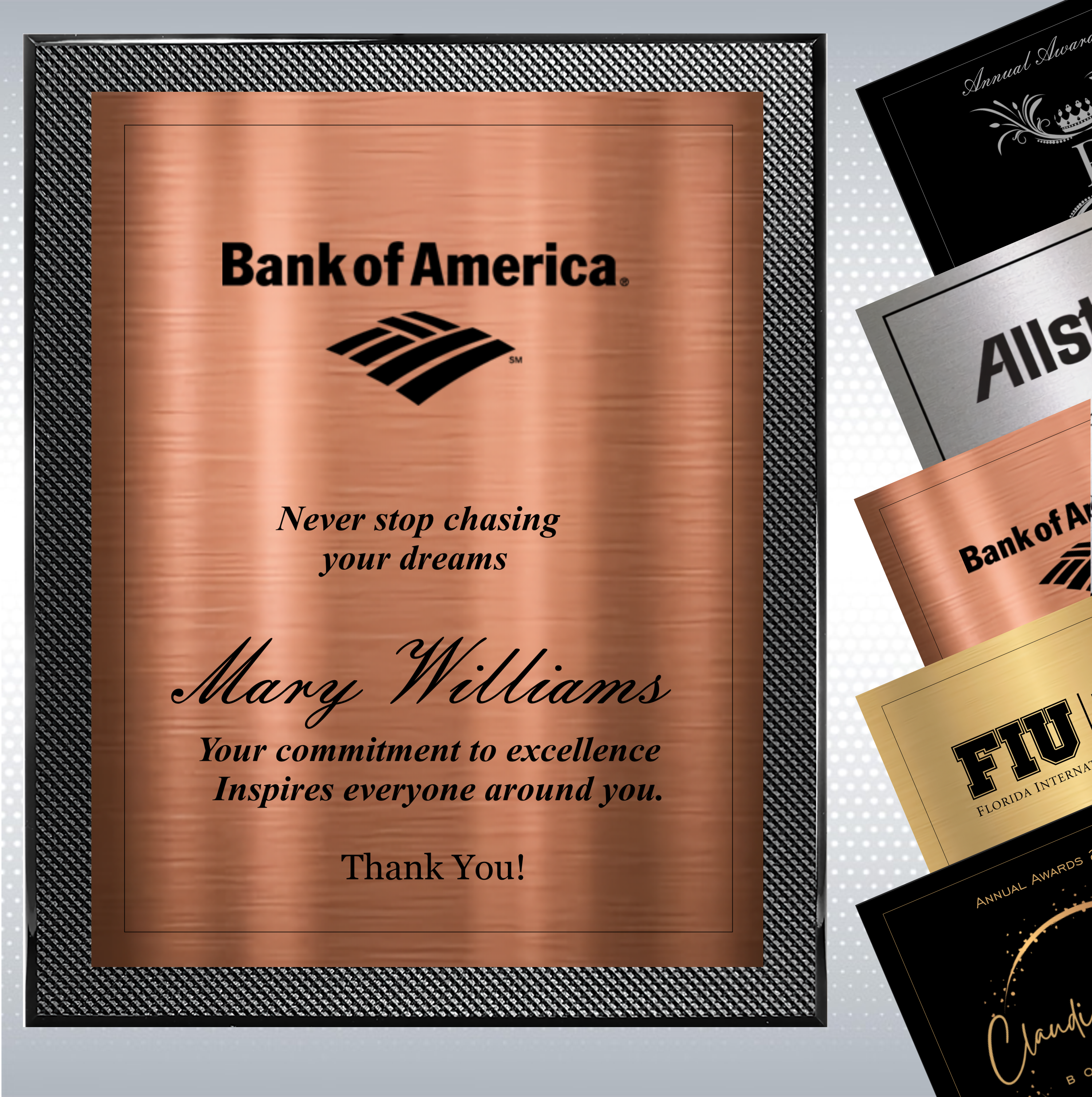 Piano Carbon Fiber Finish Plaque w/Choice of Single Plate 9