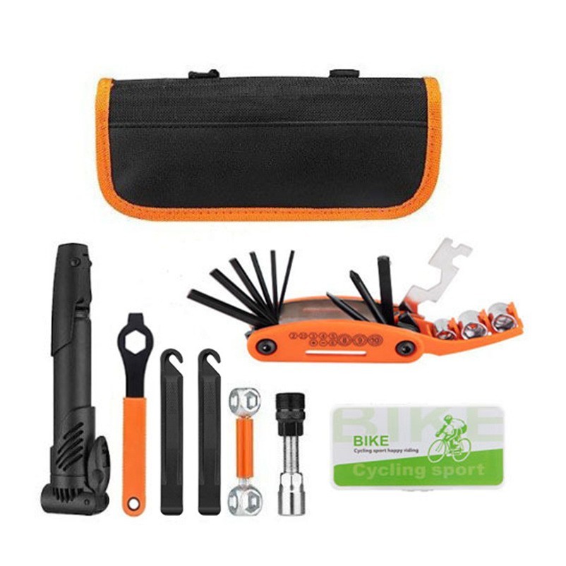 Portable Tool Kit Bicycle Repair Bag With Tire Pump 2