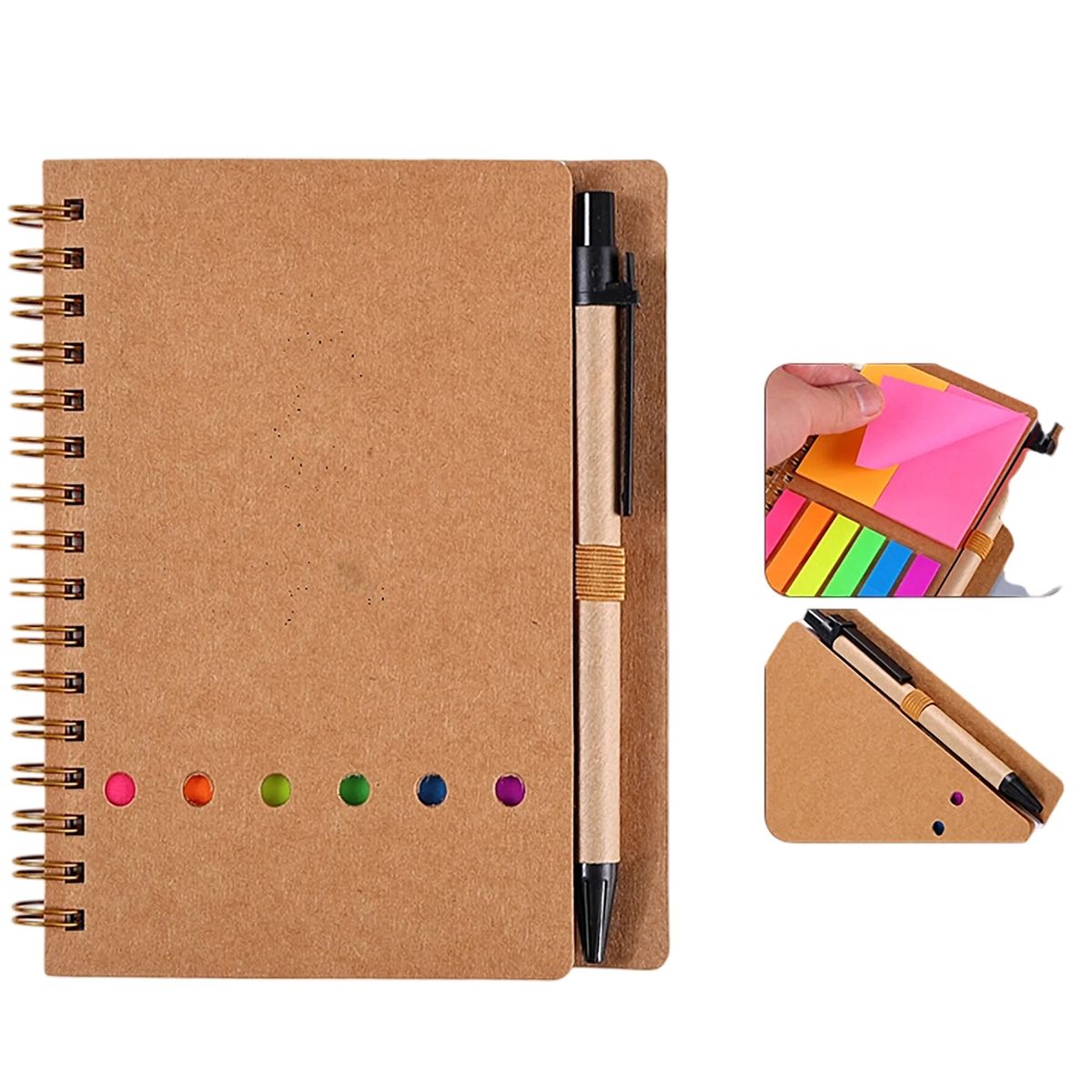 Portable Kraft Paper Journal with Sticky Notes 4