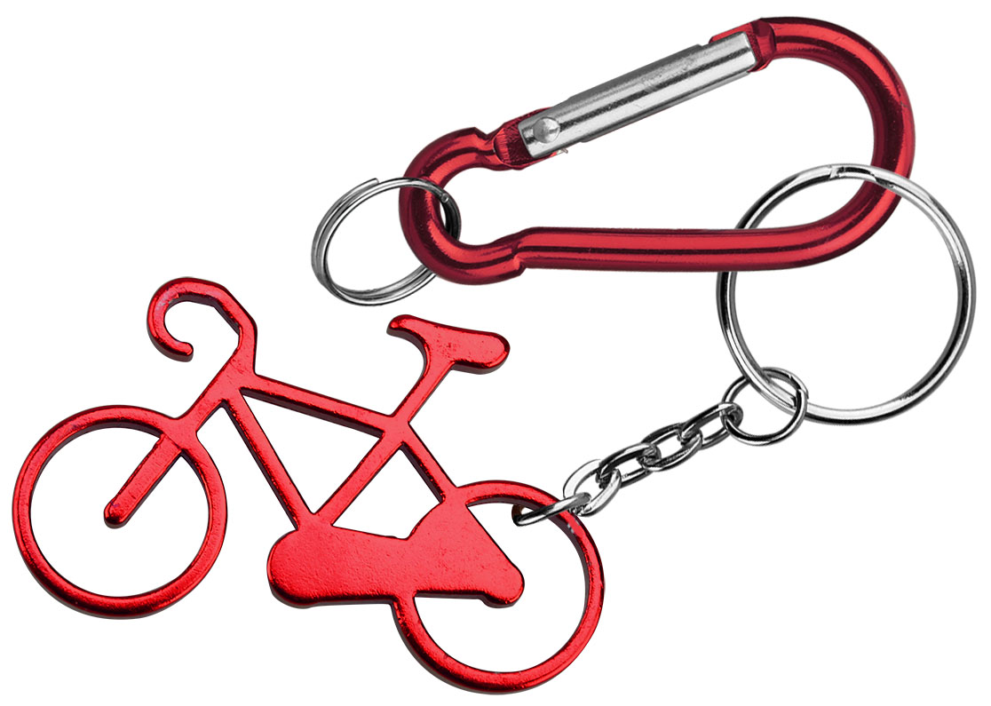 Bicycle shape bottle opener with key chain and carabiner 3