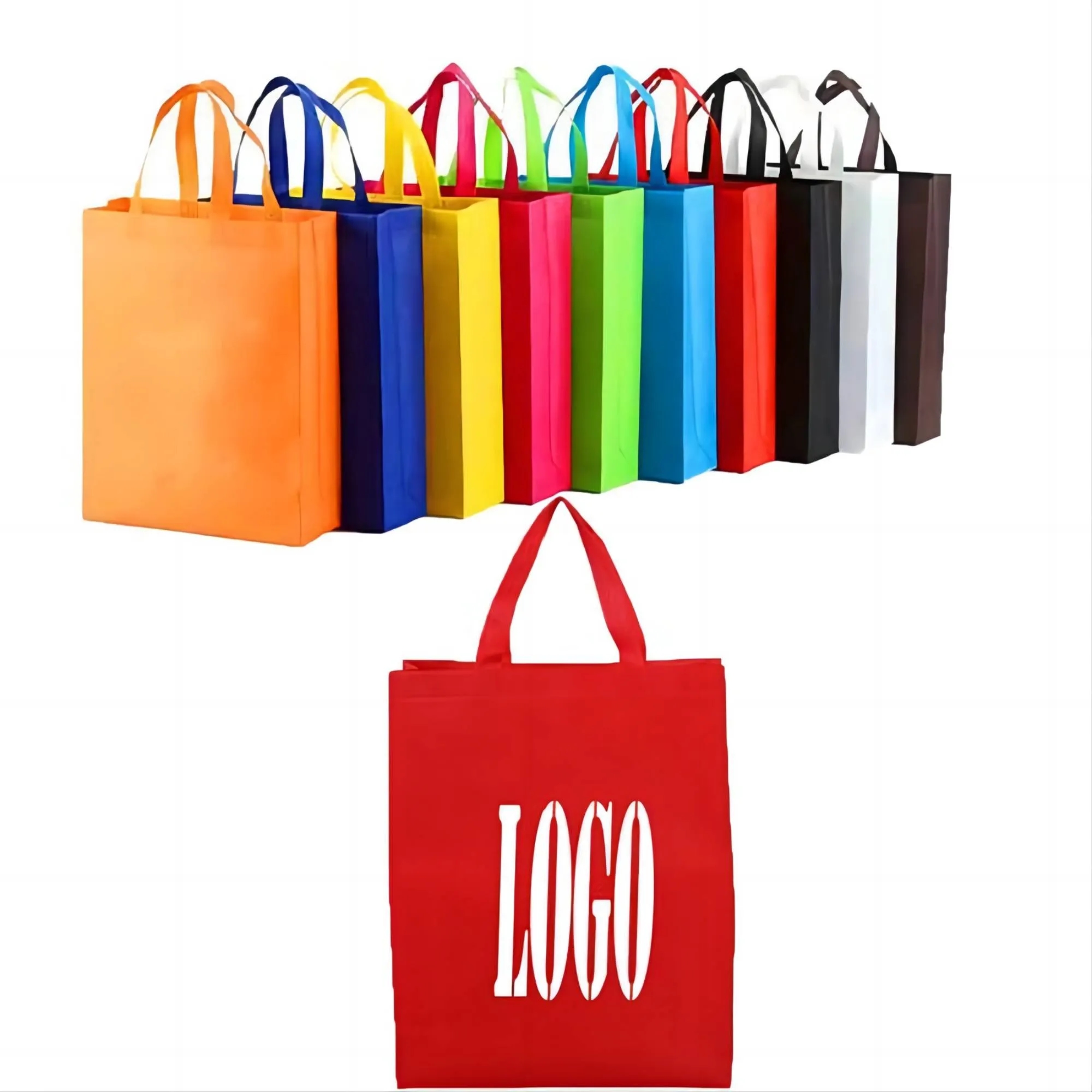 MOQ100 Non-woven Tote Bags Reusable Gift 13 Colors 2