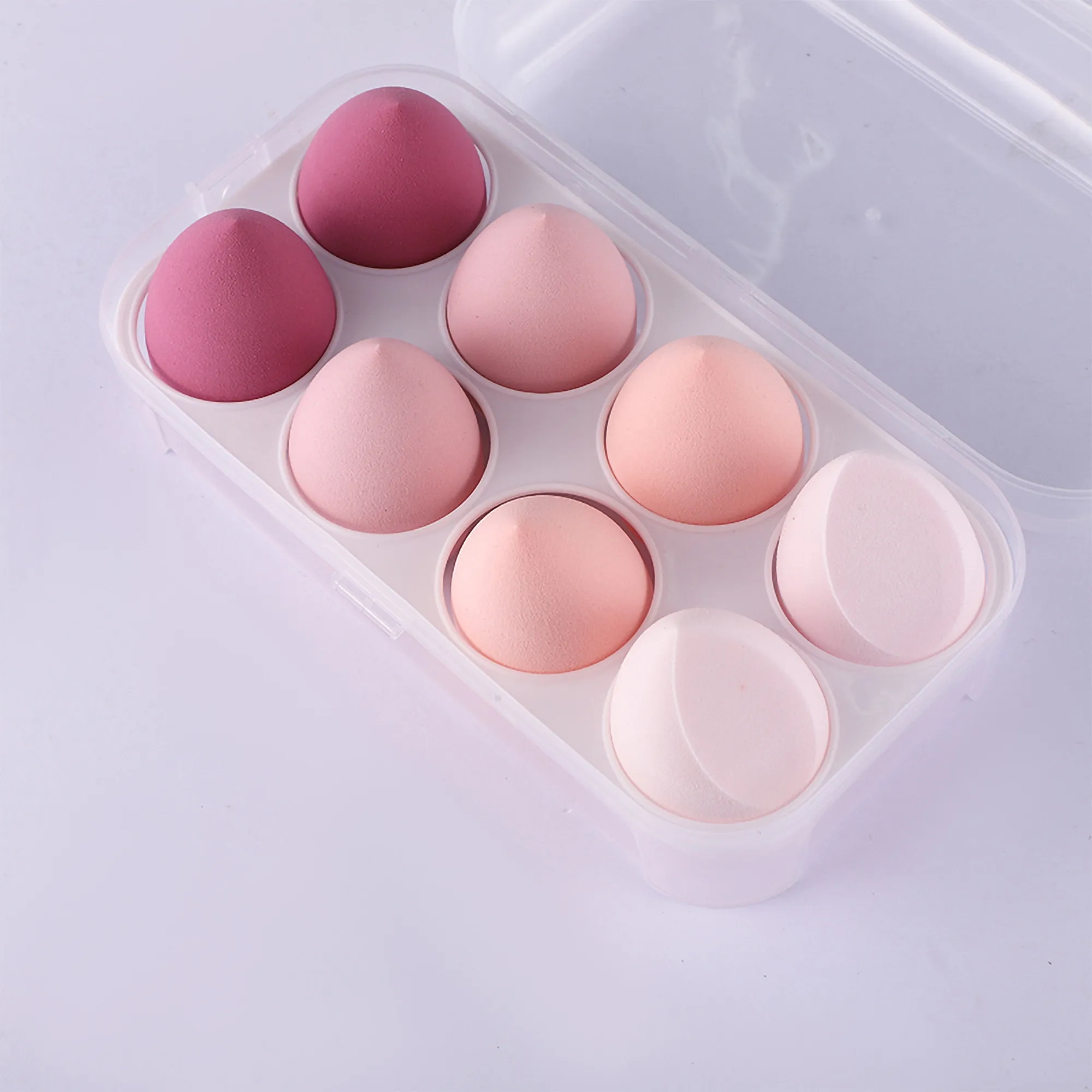 8 Pcs Makeup Sponge Beauty Blender Case Cream Powder Liquid 1