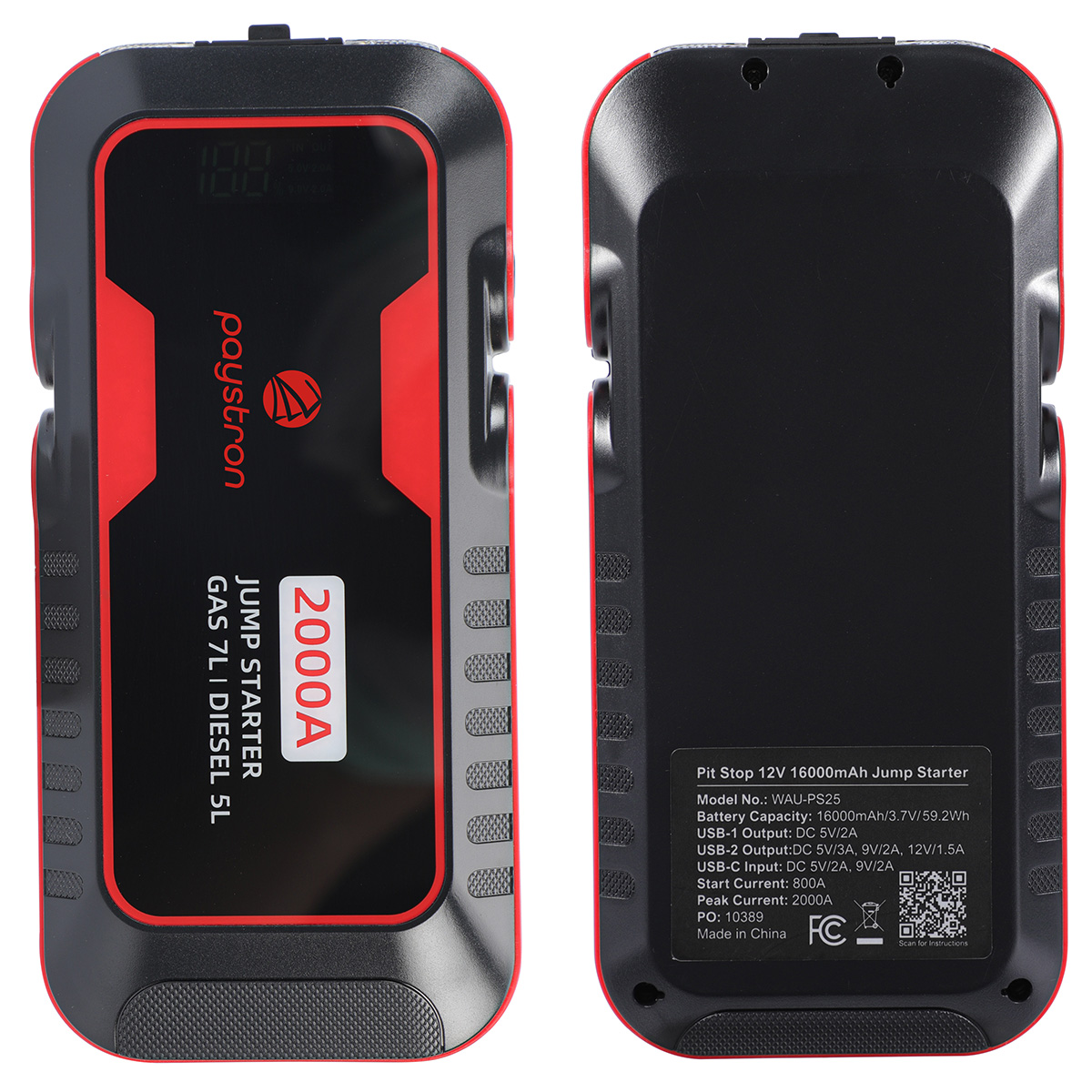 Pit Stop 12V 16000mAh Portable Jump Starter Kit 12