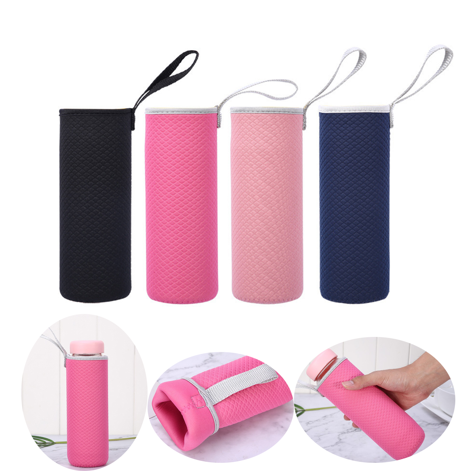Neoprene Bottle Sleeve with Strap, custom koozie with logo imprint 2
