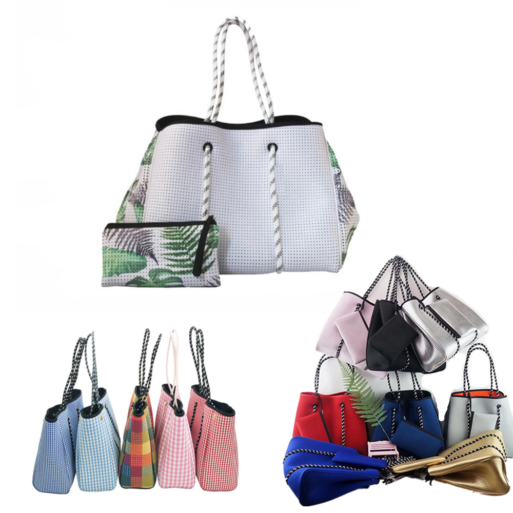 Neoprene Beach Tote Bag With Inner Mini Bag 4