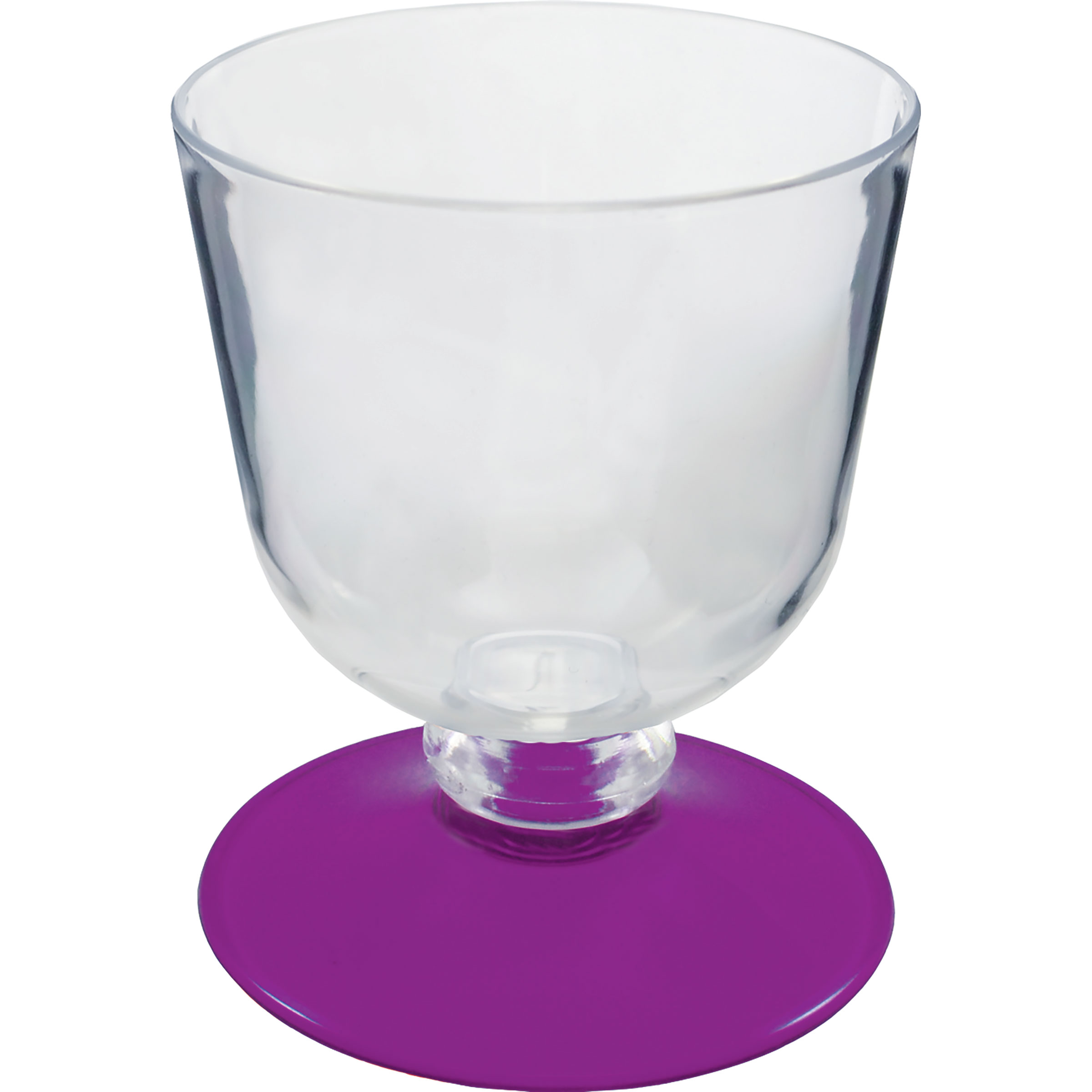 7oz Short Stem Plastic Wine Glass with Your Choice of Base Color 8