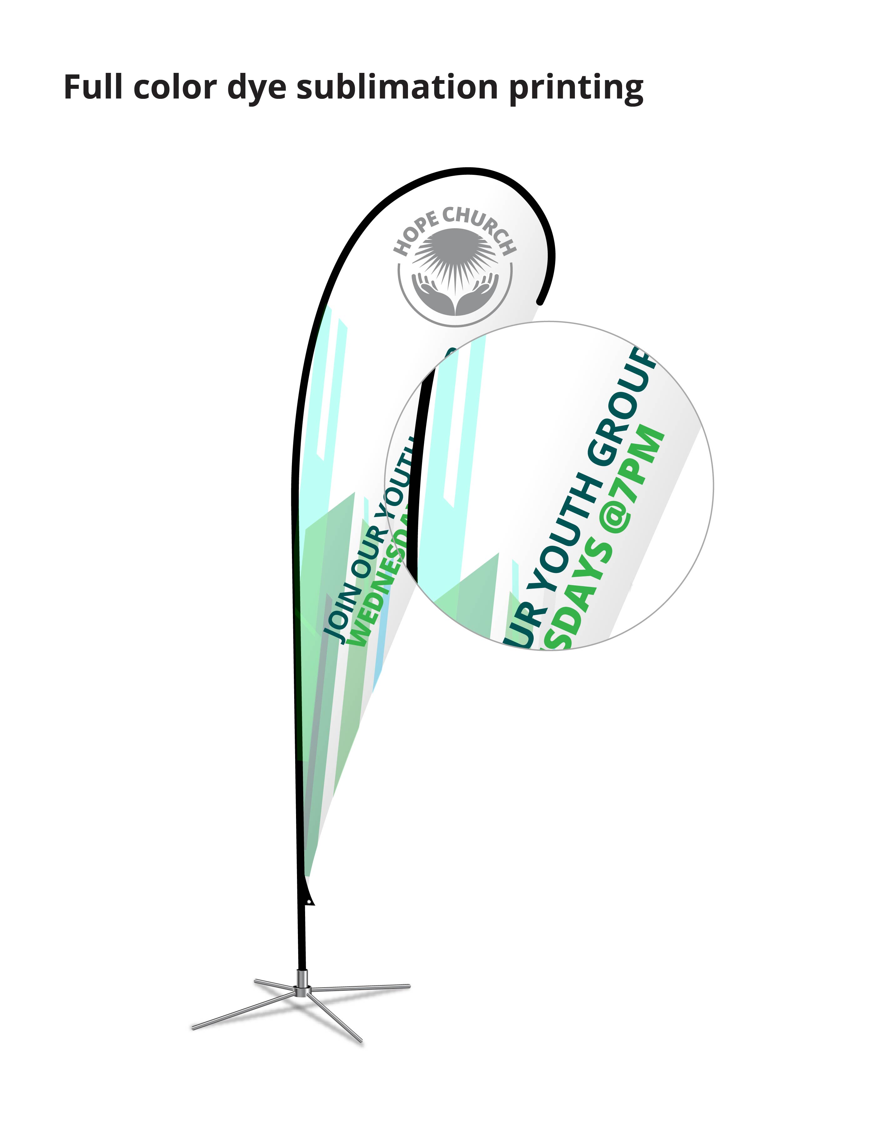 Teardrop Flag Banner Double Sided Sleeve (8ft) 3