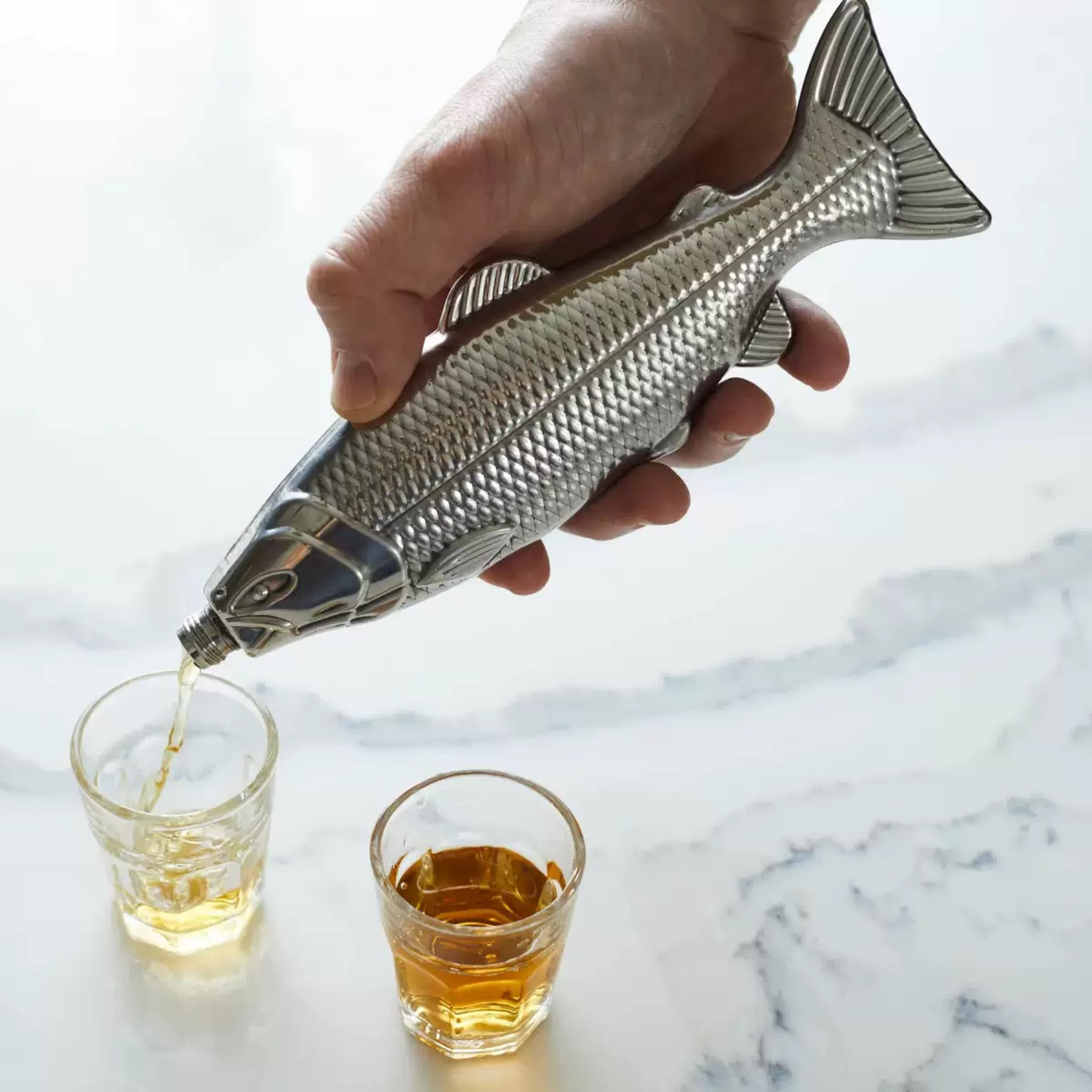 4 oz Stainless Steel Fish Flask 2