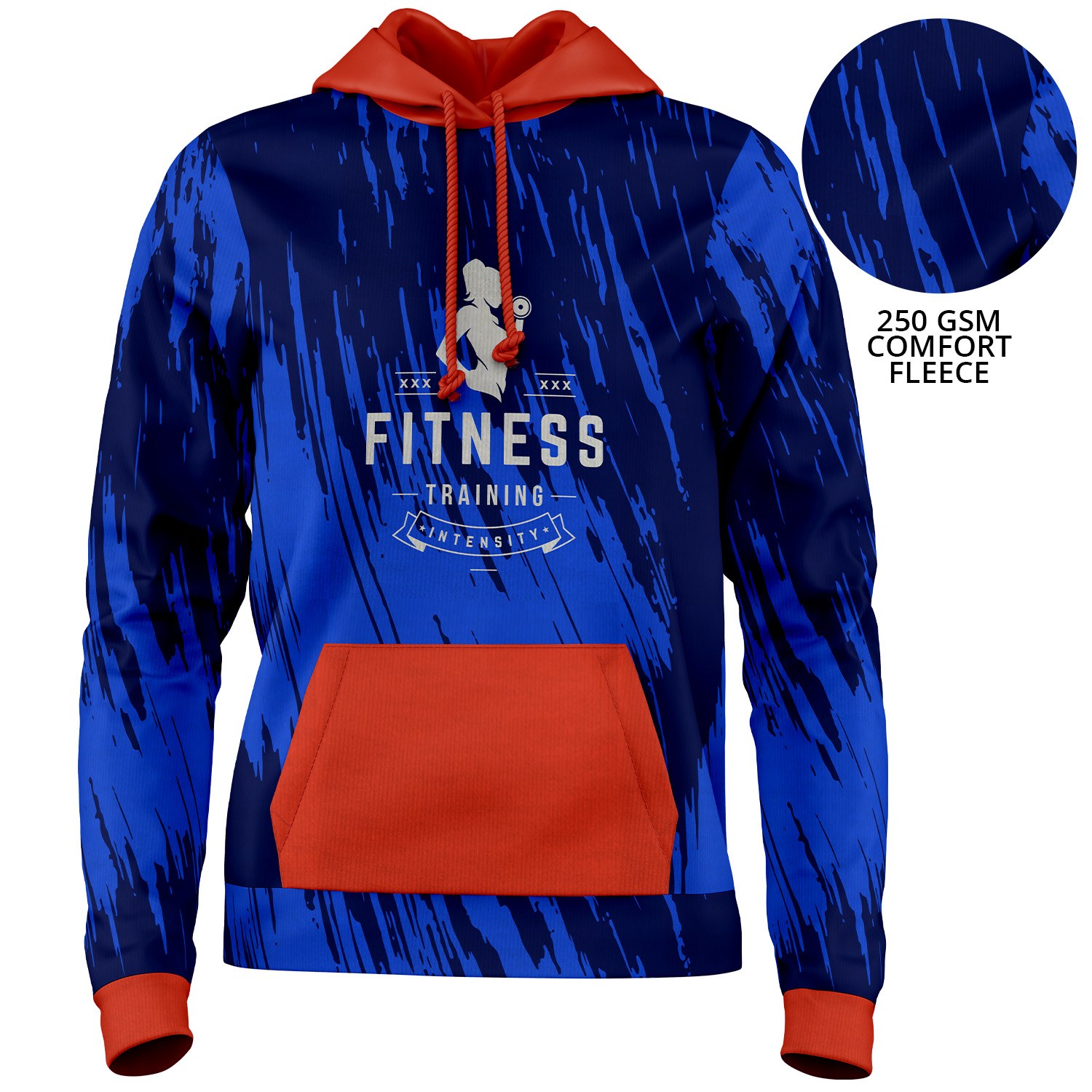 Women's 250 GSM Comfort Fleece Full Color Pullover Hoodie w/ Pockets 3