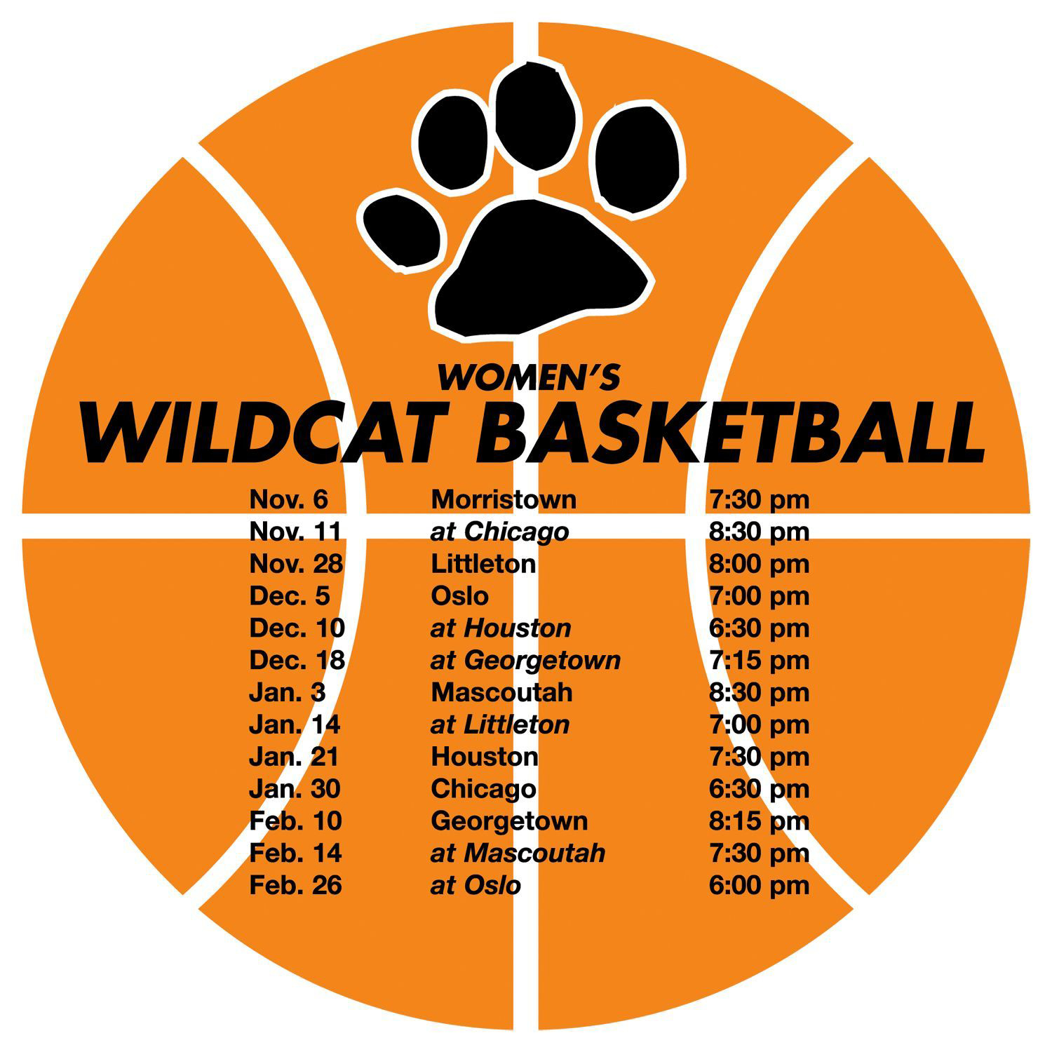 Schedule Basketball Magnet
