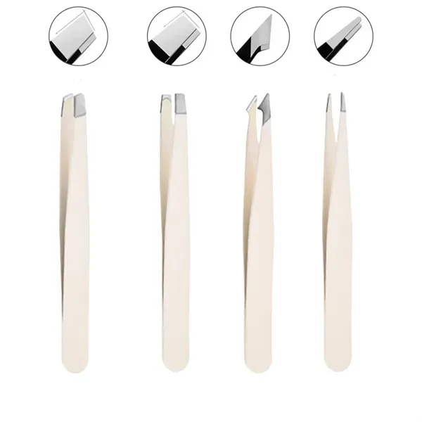 Stainless Steel Eyebrow and Beard Tweezers Set 2