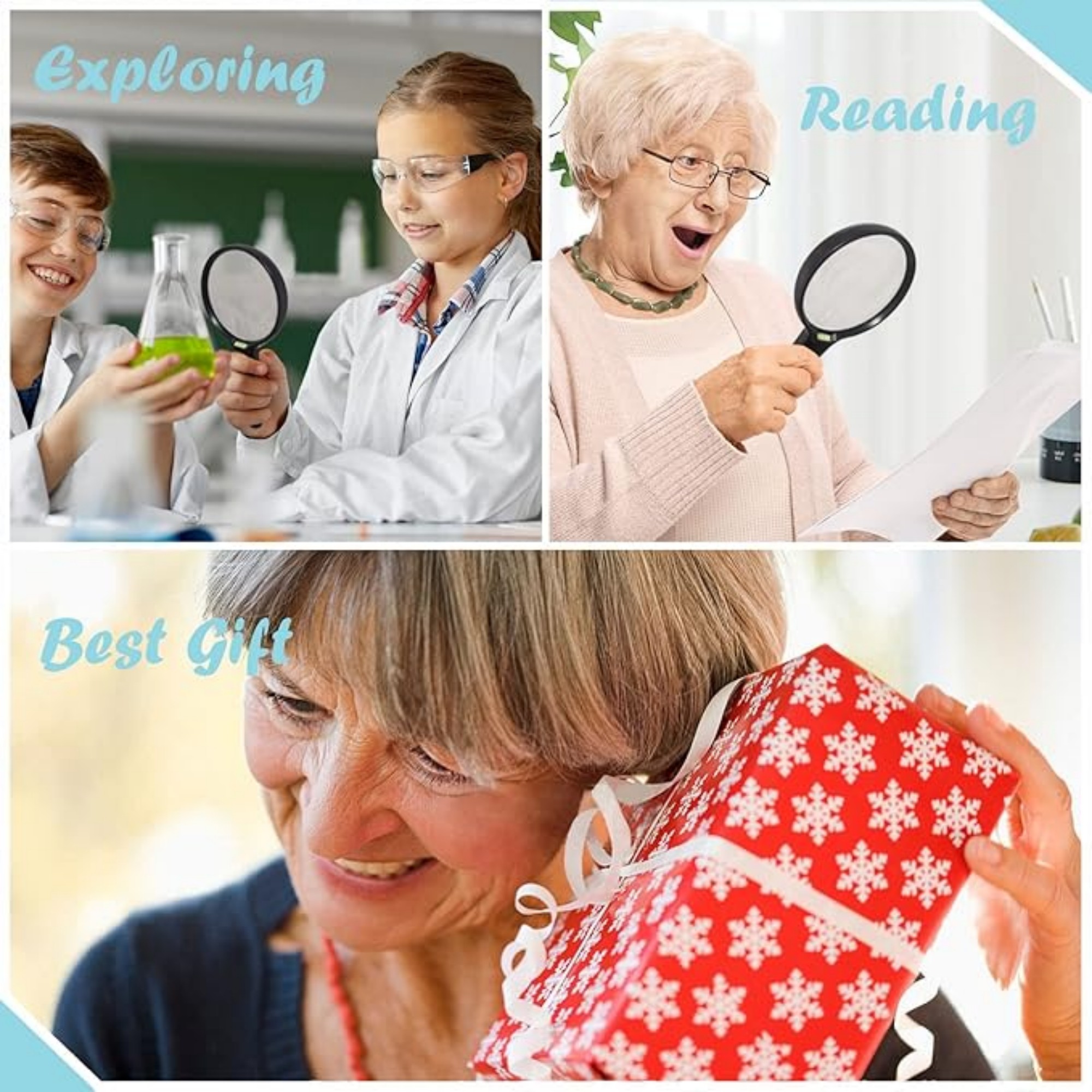 10X 110mm Large Magnifying Glass With Lights 2