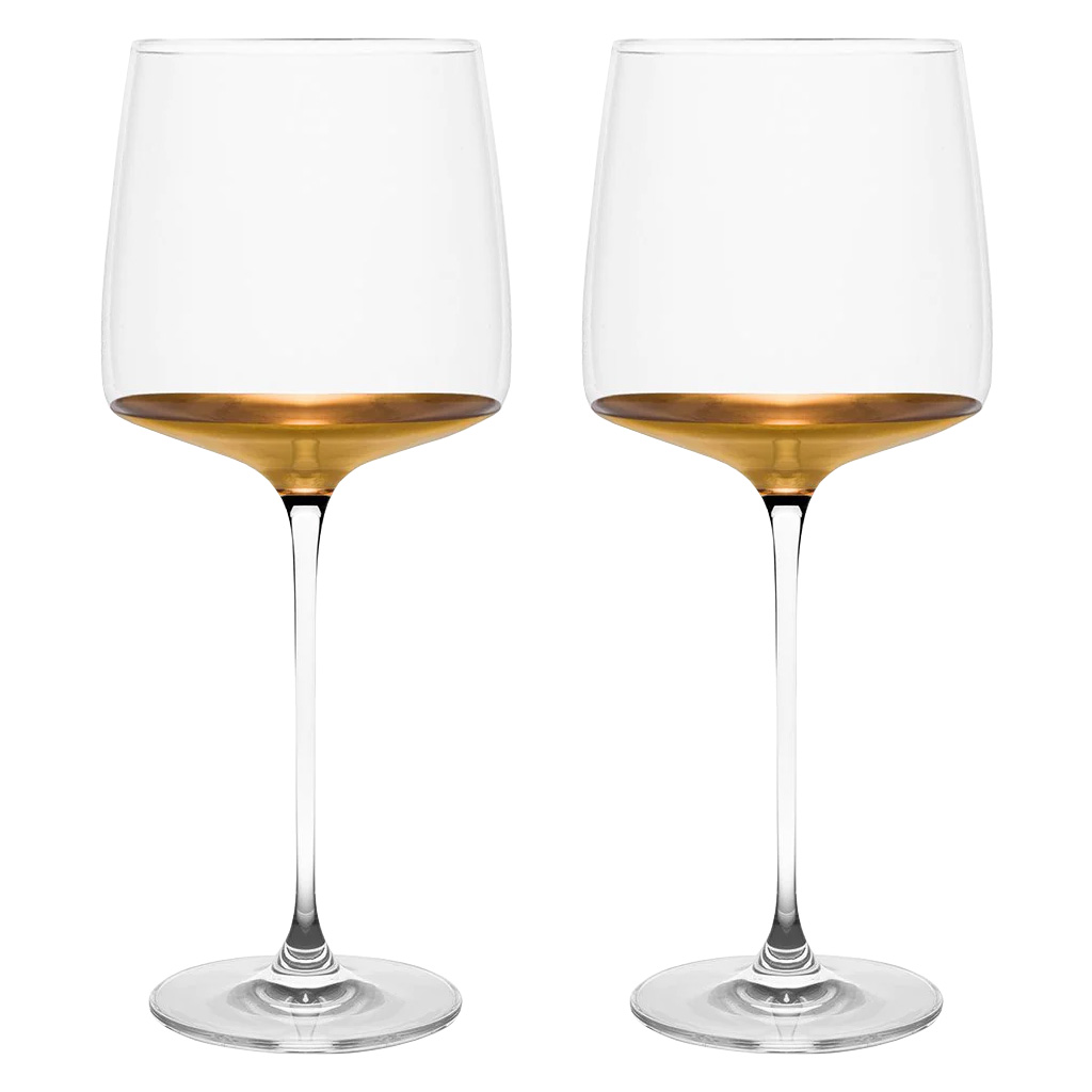 Set of 2 - 20K Gold Dipped Wine Glass (16 oz.)