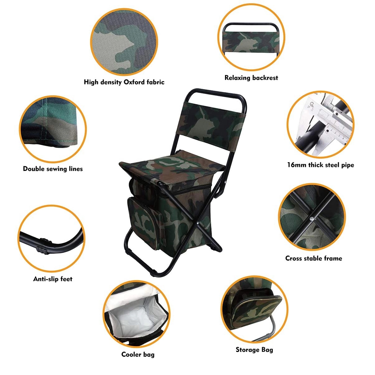 Foldable Camping Chair With Cooler Bag 3