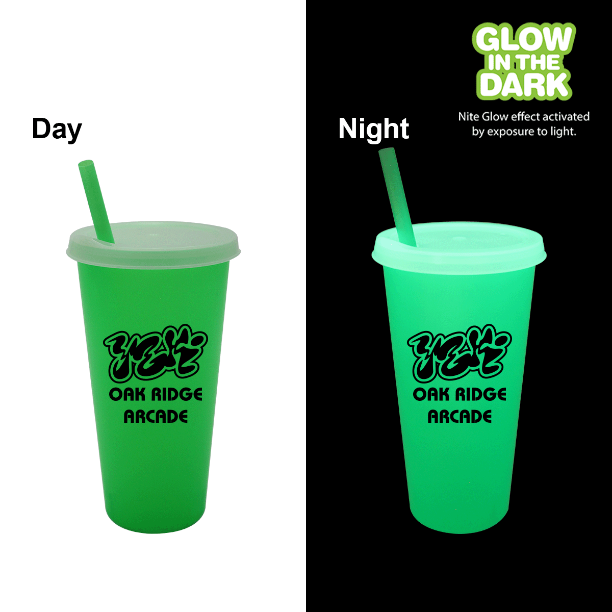 Nite Glow 26 oz. Tumbler with Lid & Straw 1