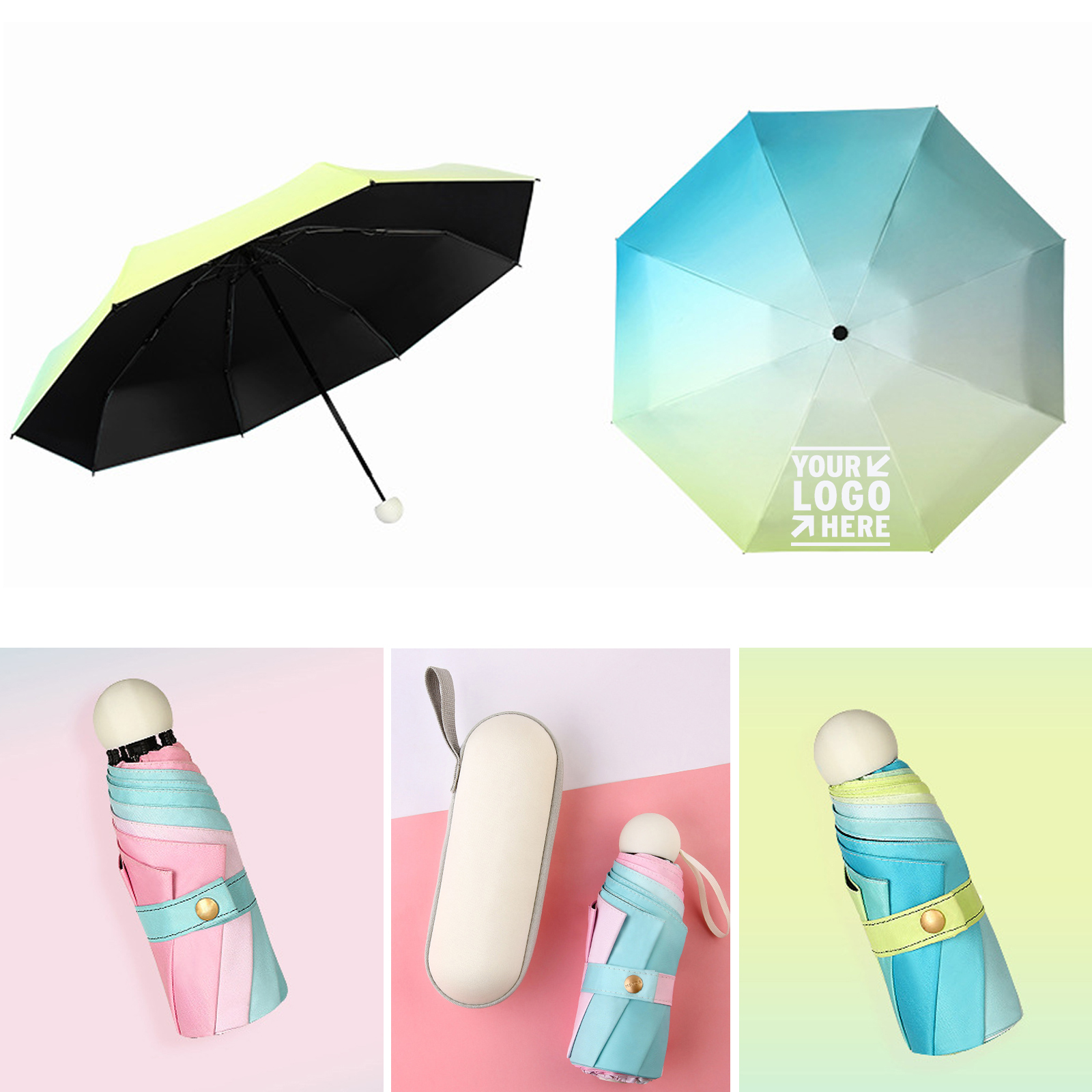  Compact Travel Sun & Rain Umbrella