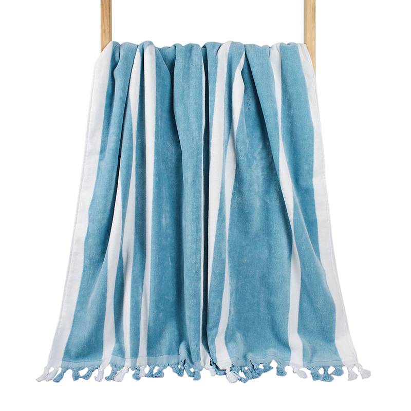 Cotton Tassel Shawl Striped Bath Towel 4