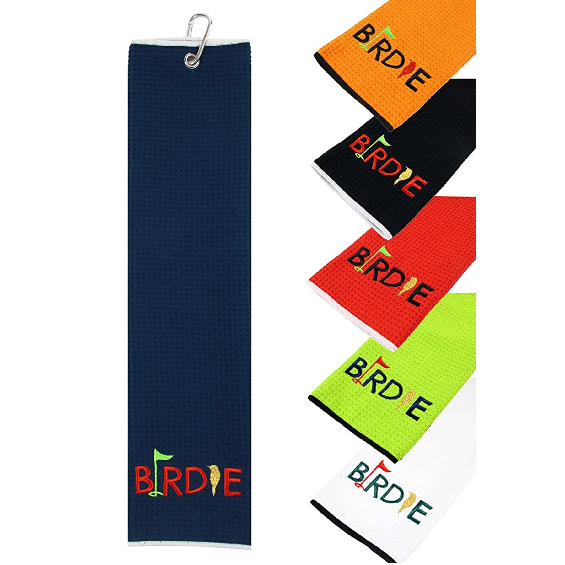 Premium Microfiber Fabric Golf Towel With Carabiner Clip 1