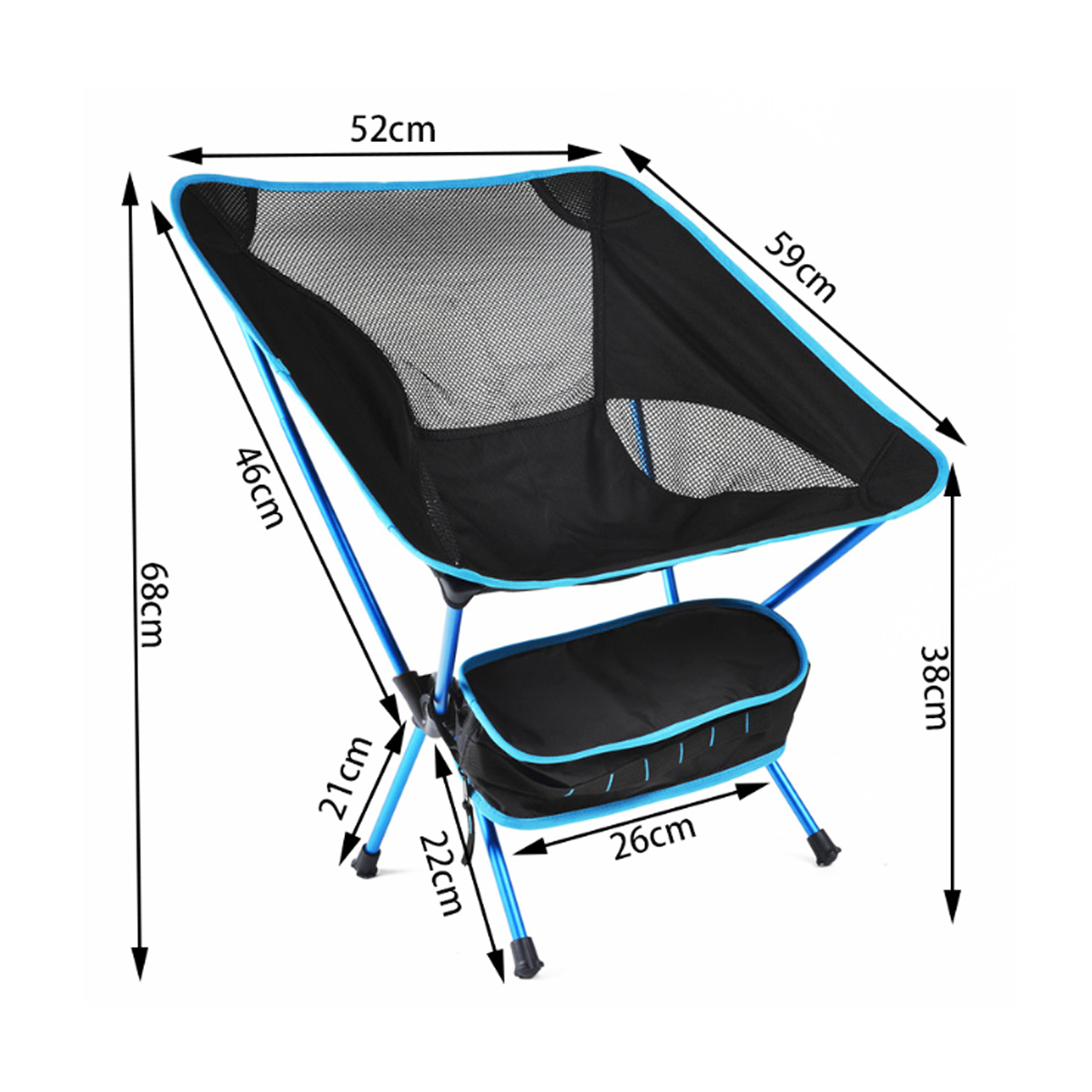 Lightweight Folding Camping Chair with Mesh Back 2