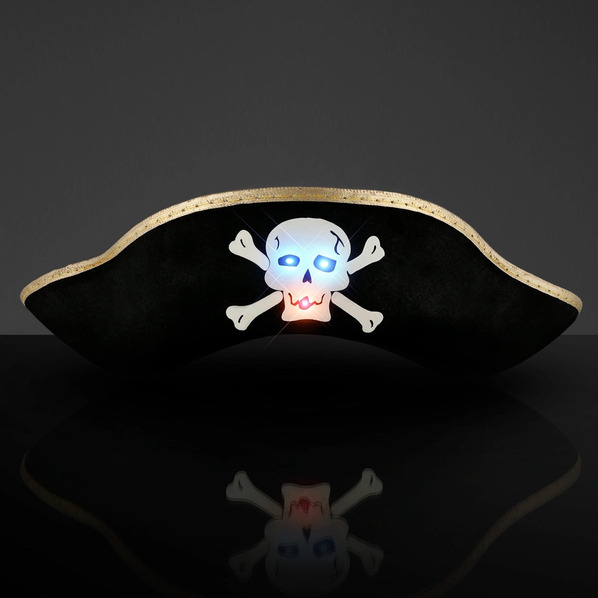 LED Pirate Hat with Flashing Skull 2