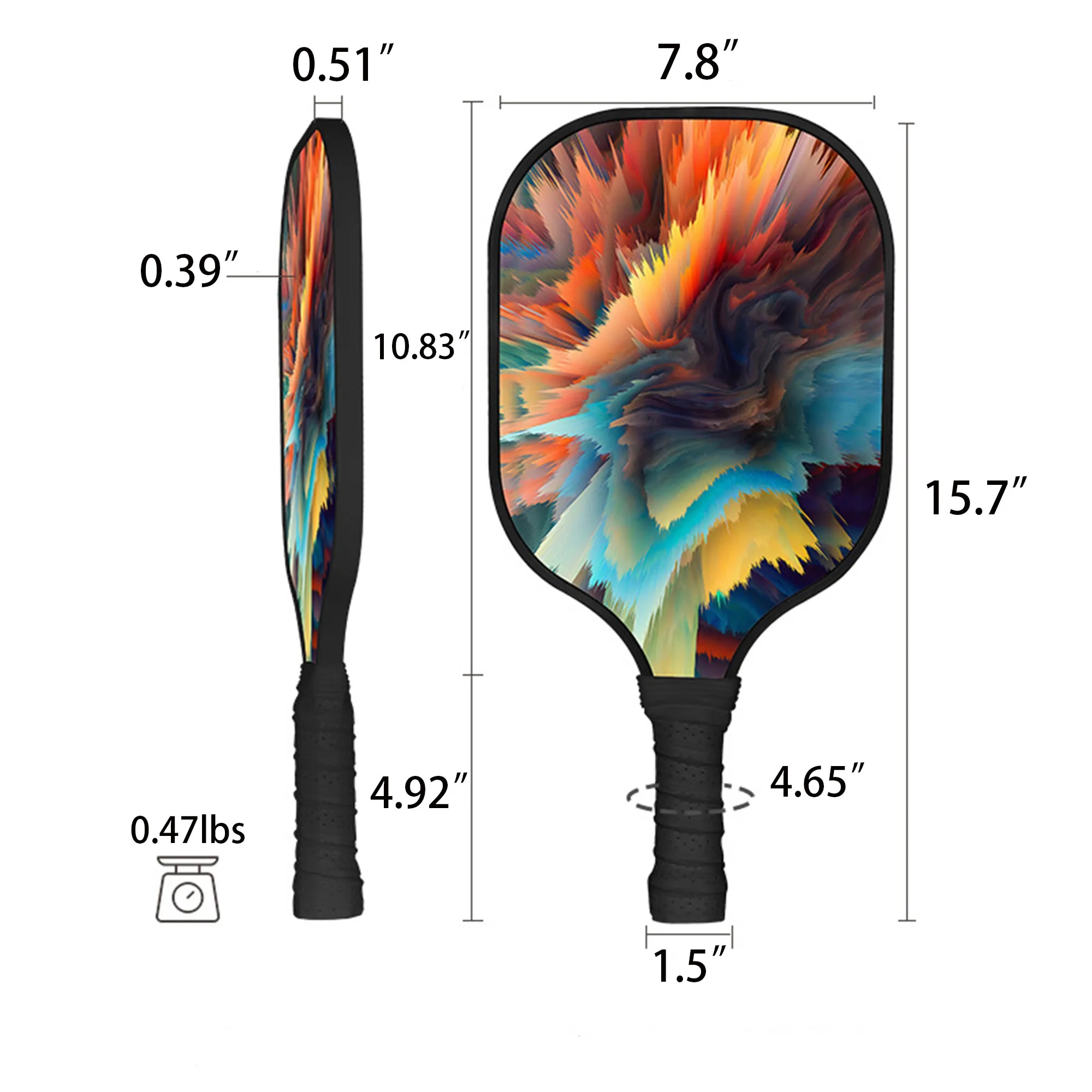 Full Color Premium Fiberglass Pickleball Set 10
