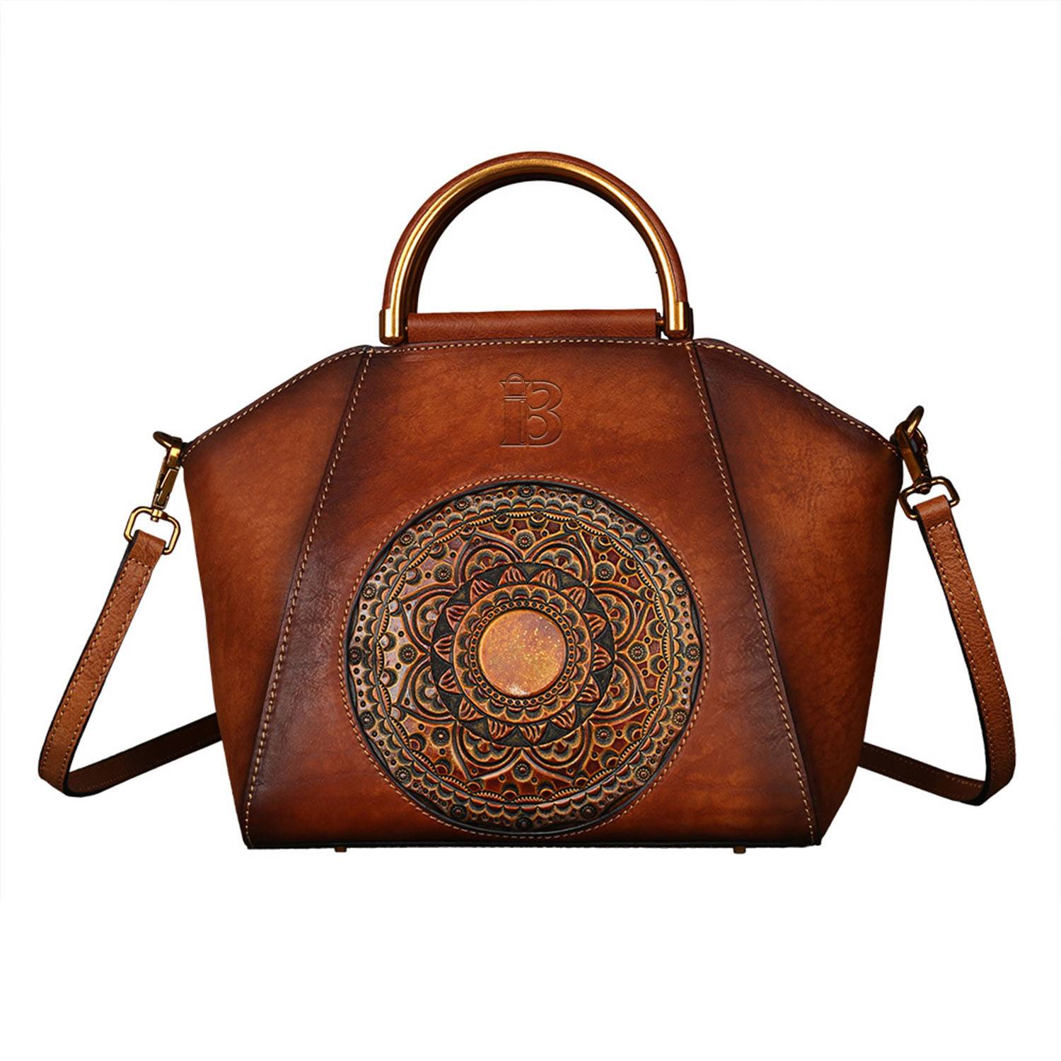 Genuine Leather retro style for girl tote bag 3