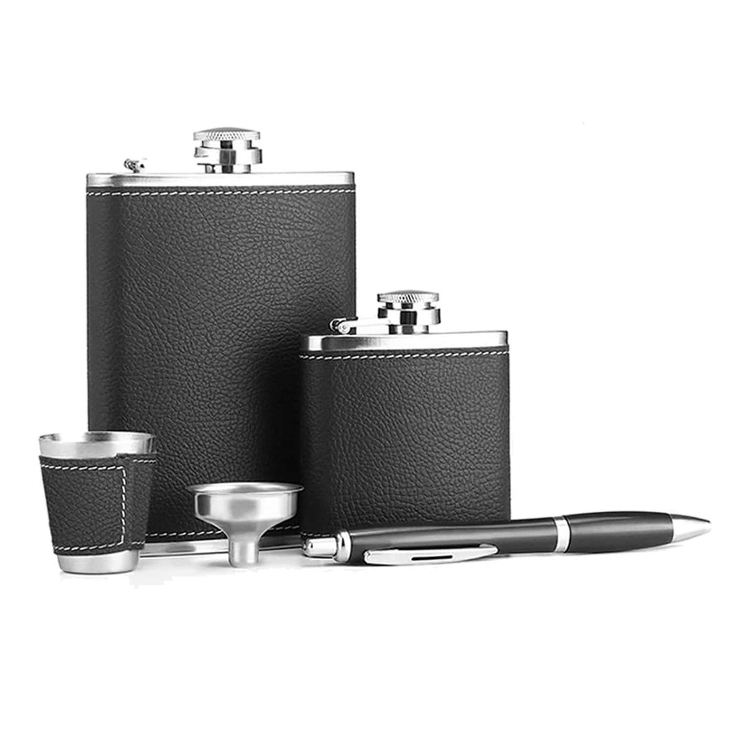 8oz Stainless Steel Flask Set 3