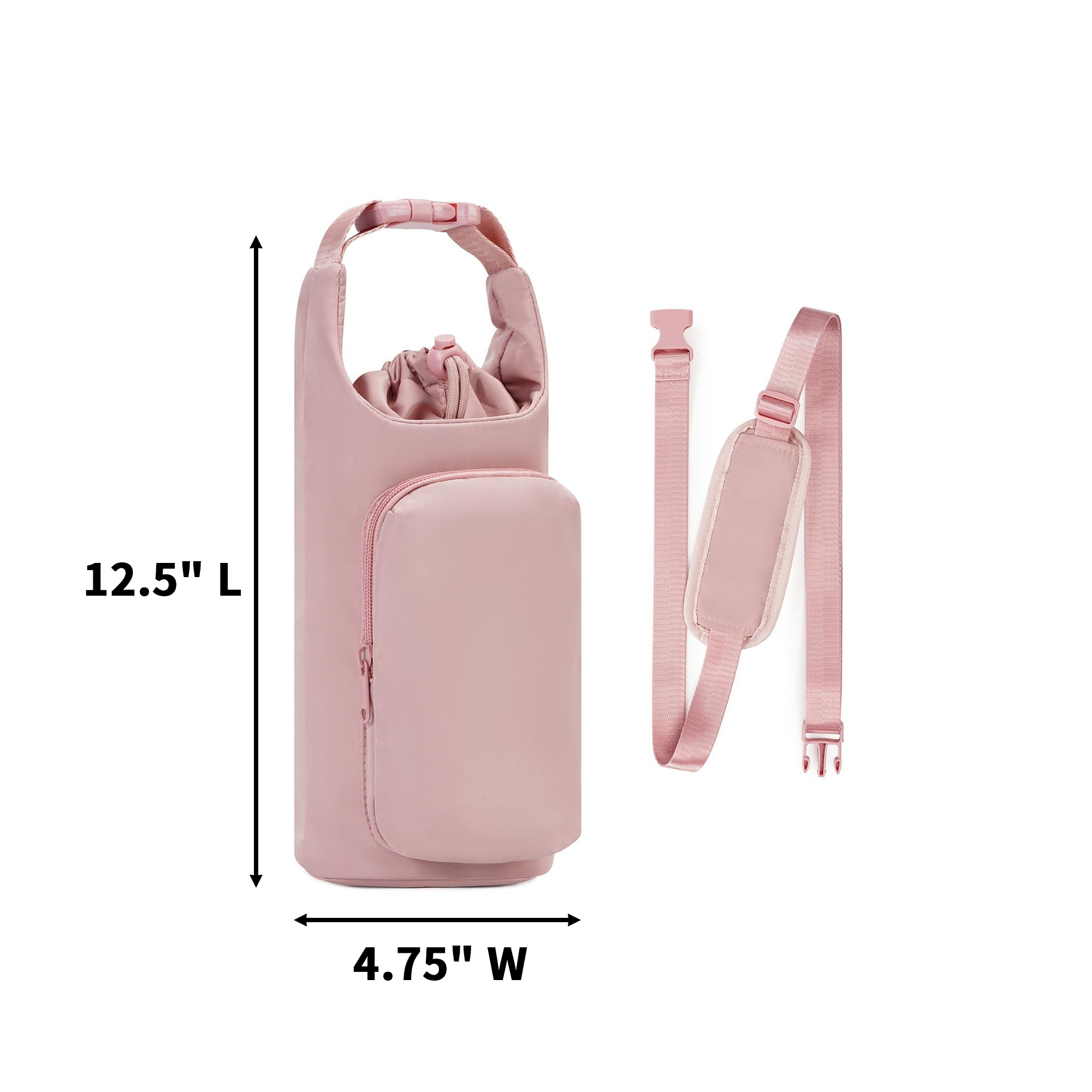 Insulated Bottle Carrier With Zipper Phone Pocket And Key Leash 3