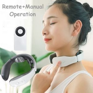 Rechargeable Electric Pulse Neck Massager With Remote Control And Heat Therapy 4