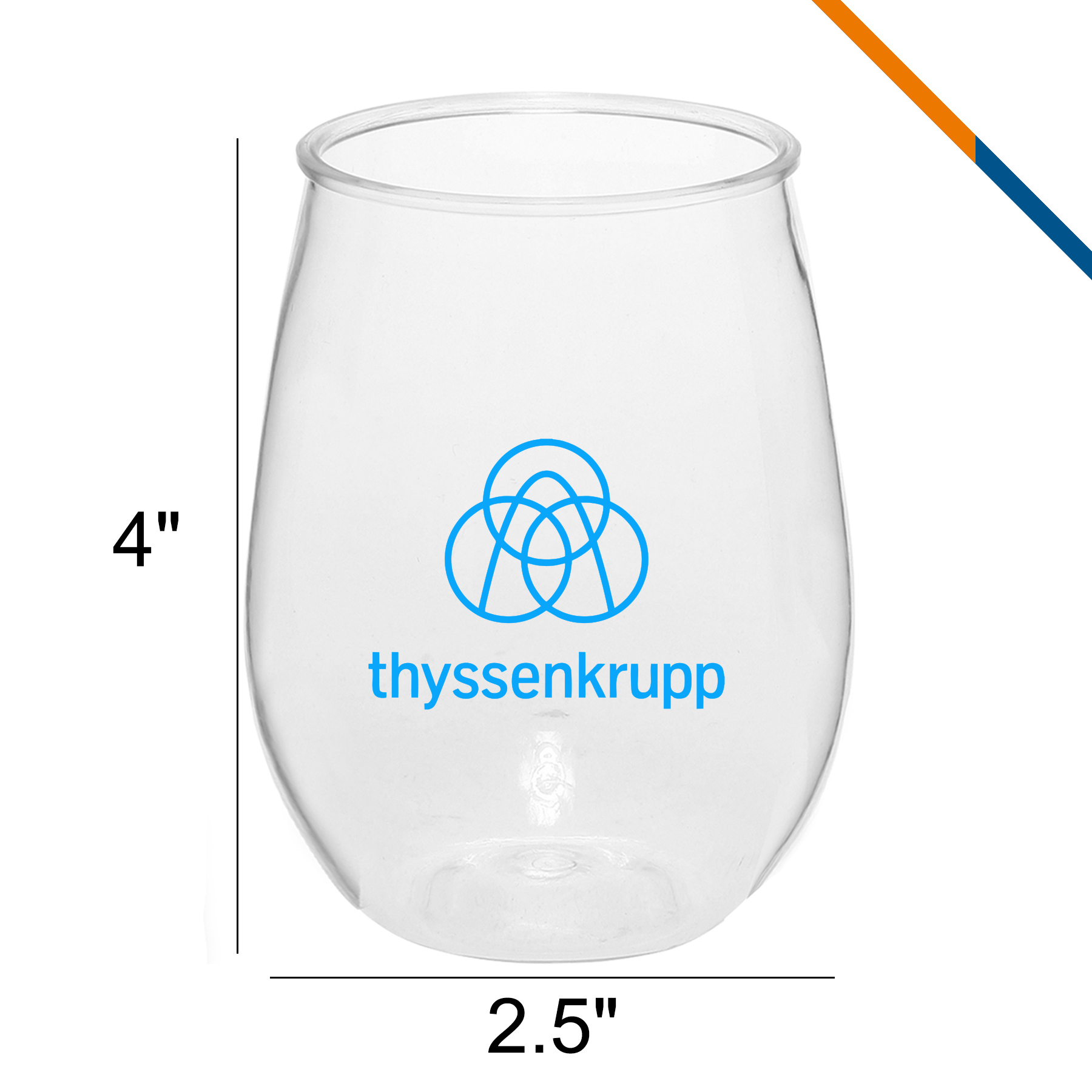 Vette Stemless Plastic Wine Glasses - 10 OZ. 1