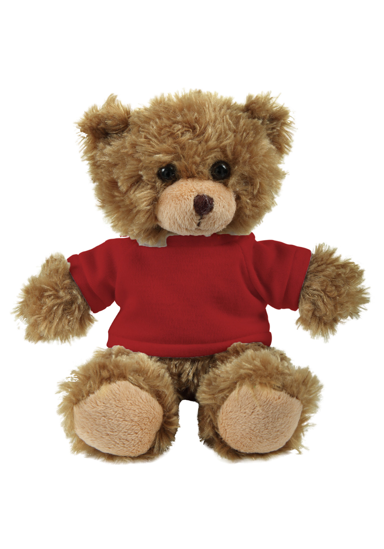 soft plush Mocha Curly Sitting Bear  with t-shirt 24