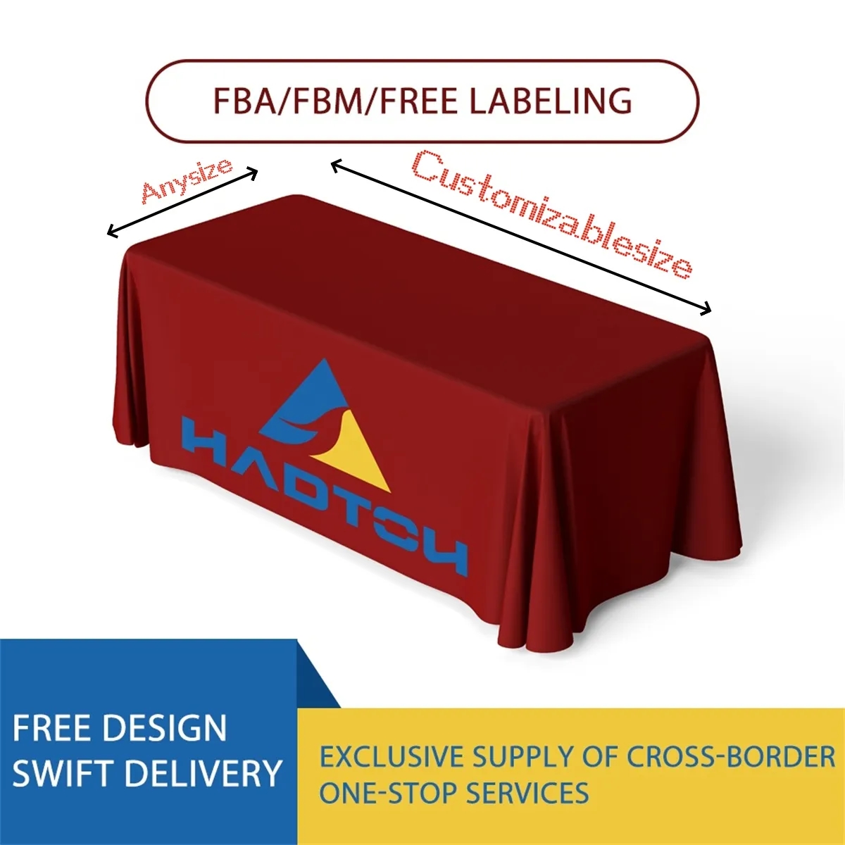 Serged Closed-Back Table Throw - 6' 5