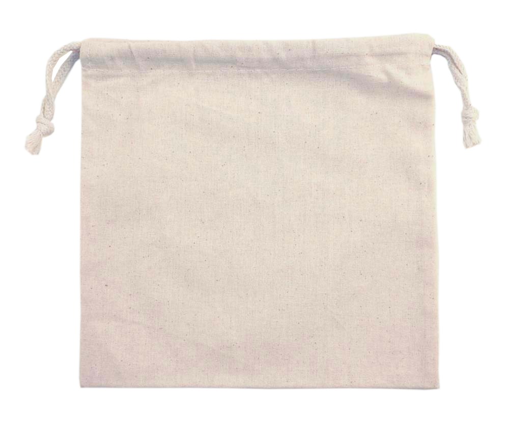 Weedy 100% Natural Cotton Drawstring Bag 8x8" 1