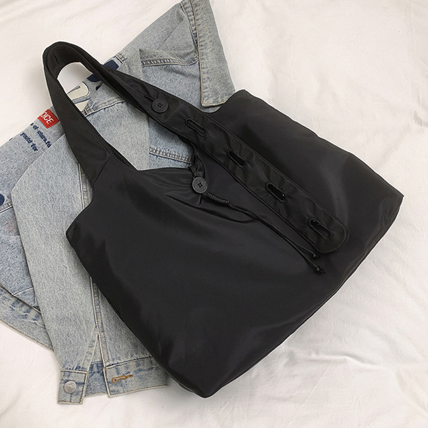 Lightweight Large Capacity Nylon Tote Bag, custom luggage with logo imprint 5
