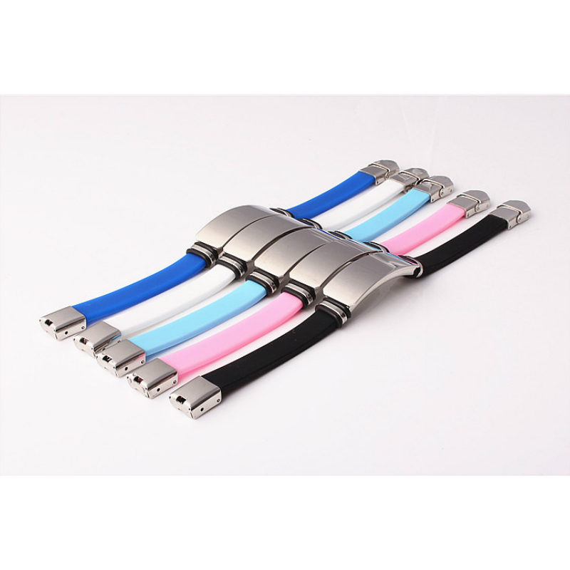 Men/Women Stainless Steel Silicone Bracelet 2