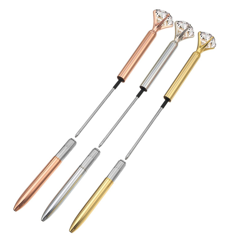 Metal Ballpoint Pen - Crystal Diamond Top 2