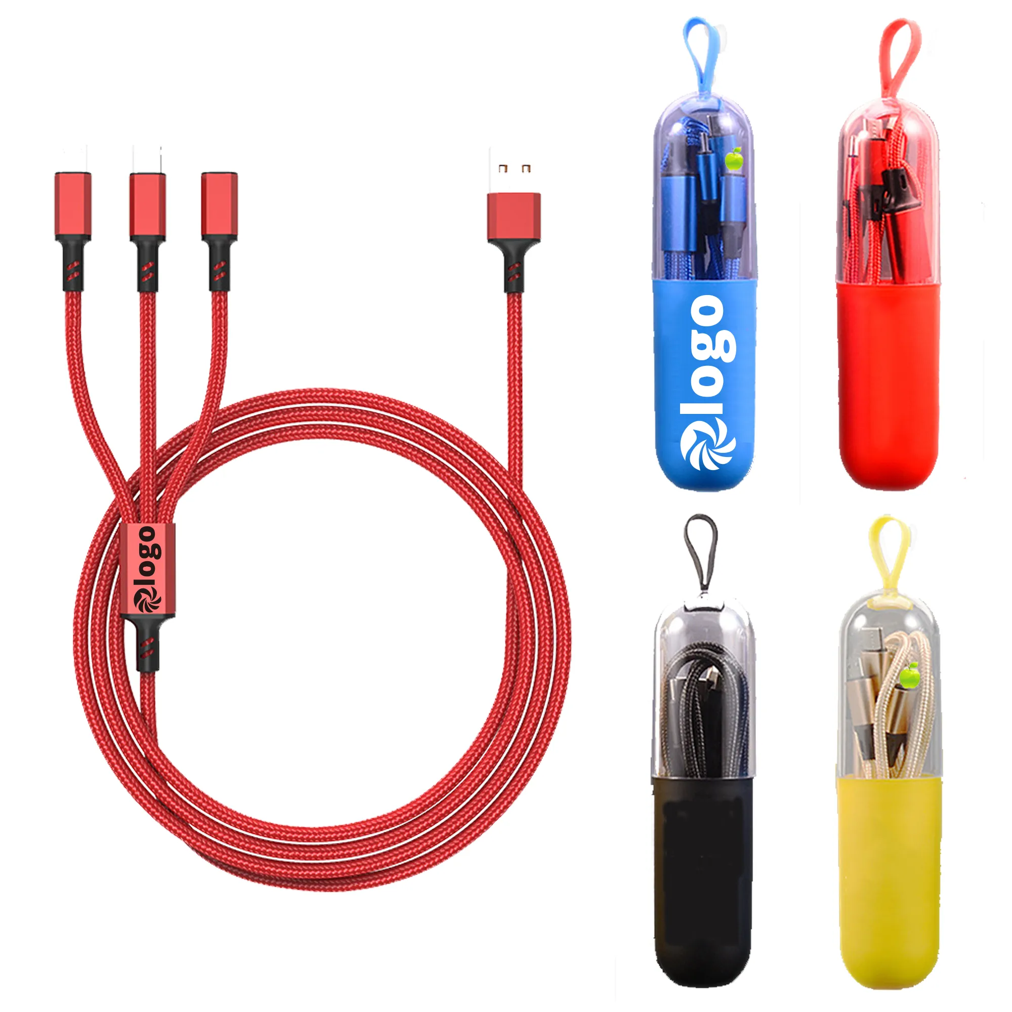 Custom 3 in 1 Multi USB Charging Cable Gift Packaging 4
